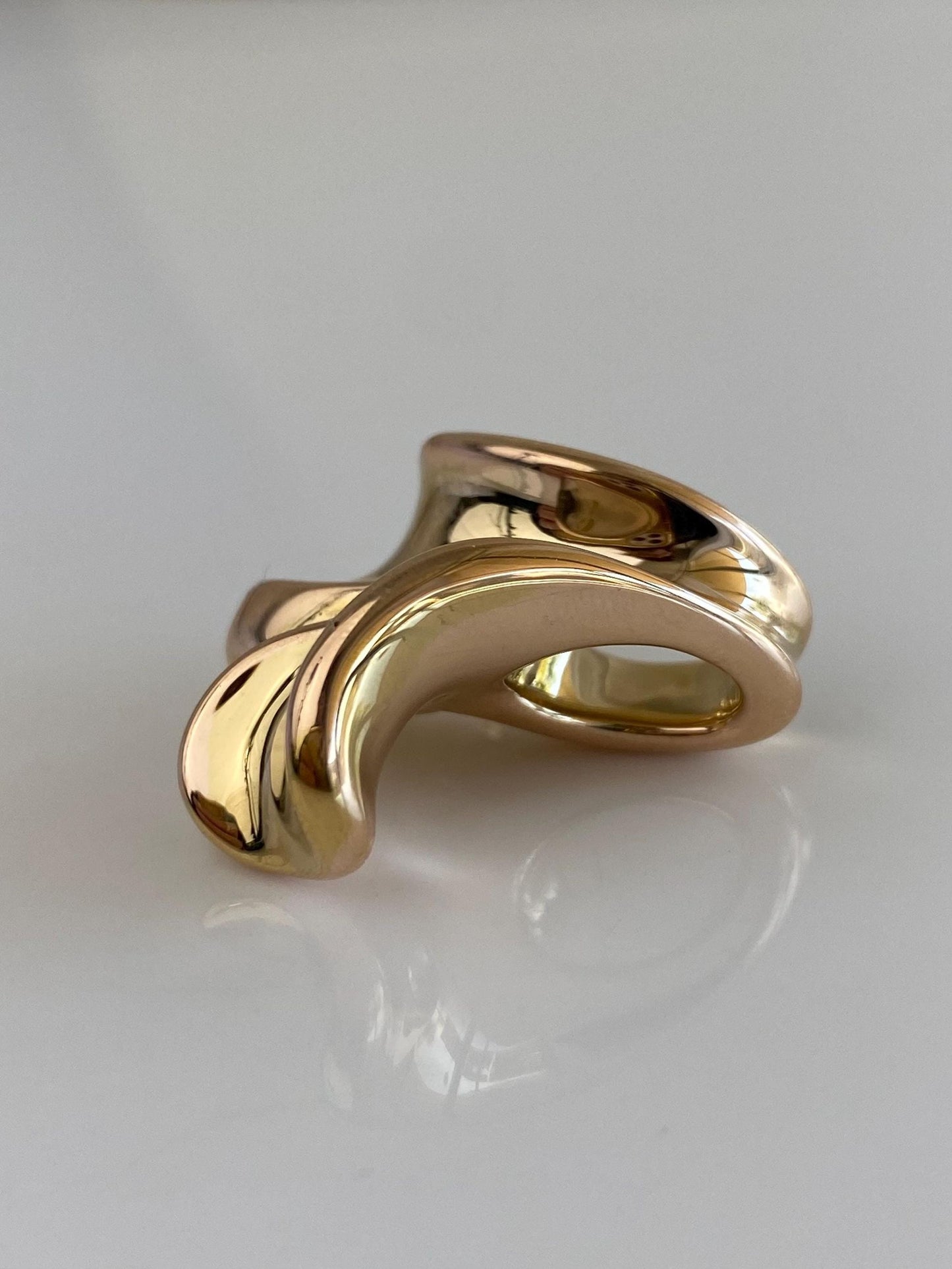 Vintage 14k Yellow Gold Flared Scalloped Slide Charm