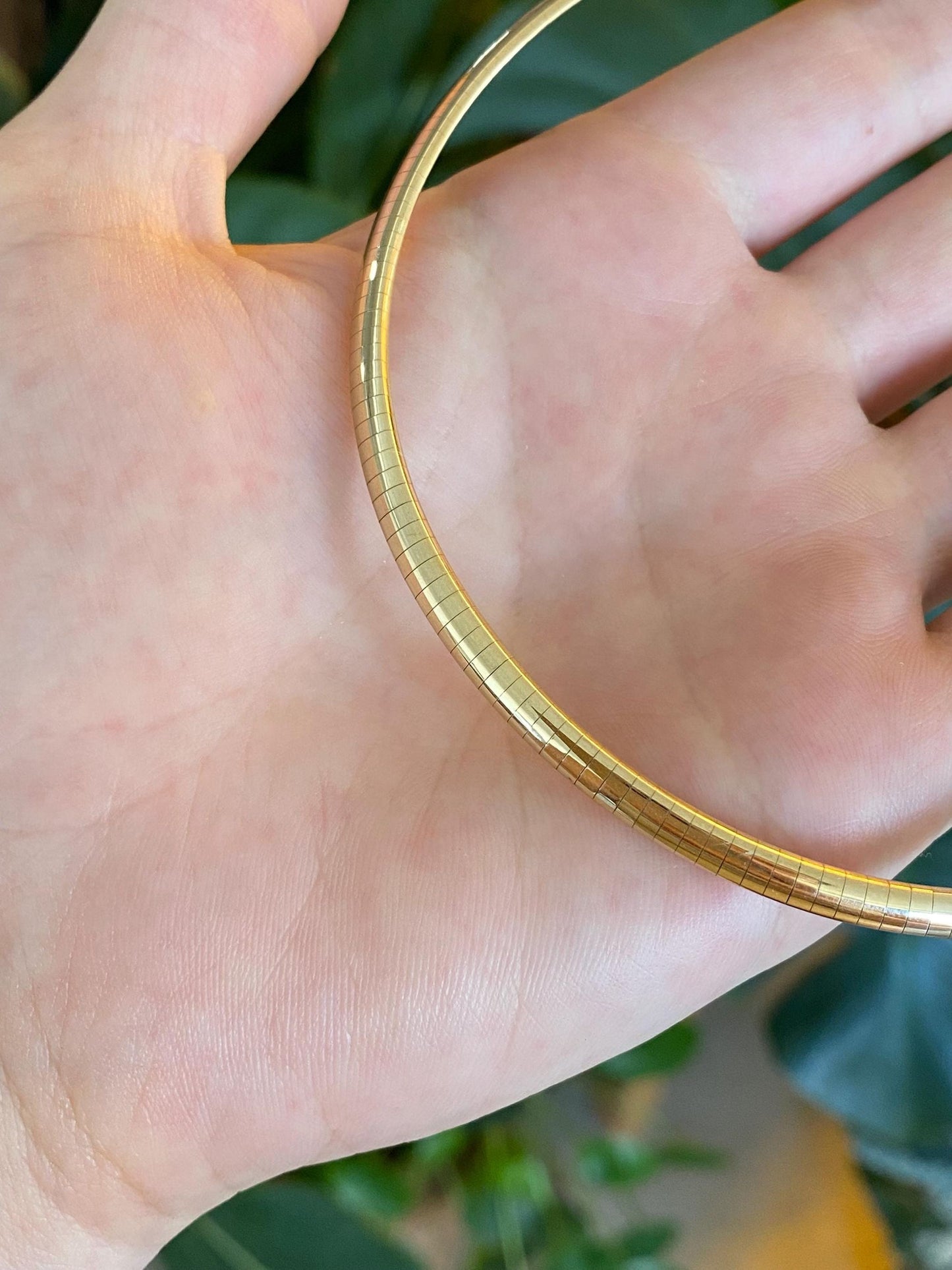 Vintage Solid 14k Yellow Gold Omega Chain Necklace - 15.5 inches