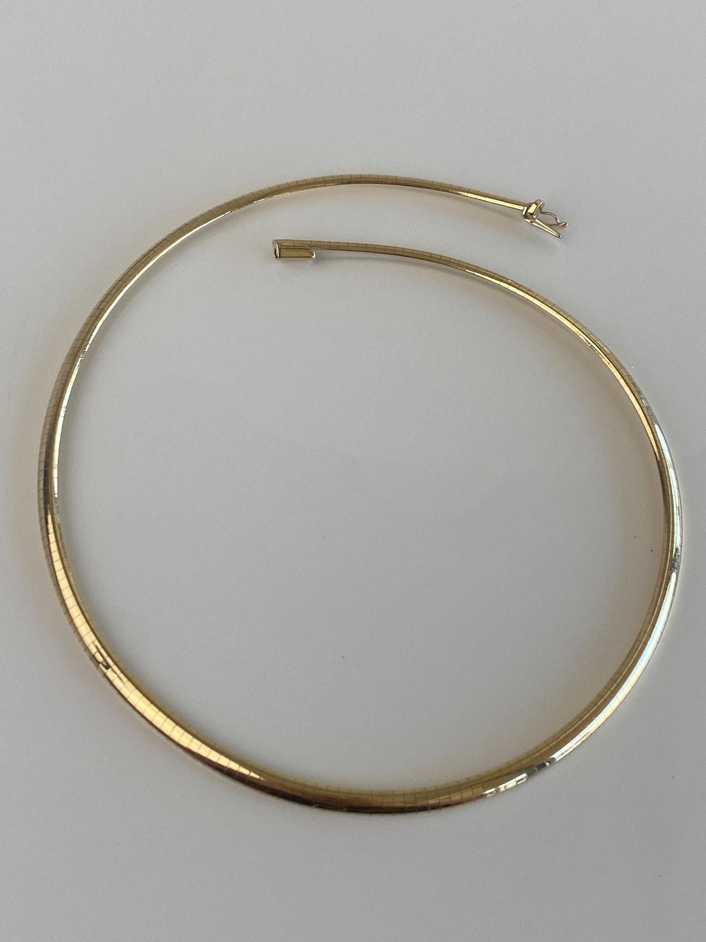 Vintage Solid 14k Yellow Gold Omega Chain Necklace - 15.5 inches