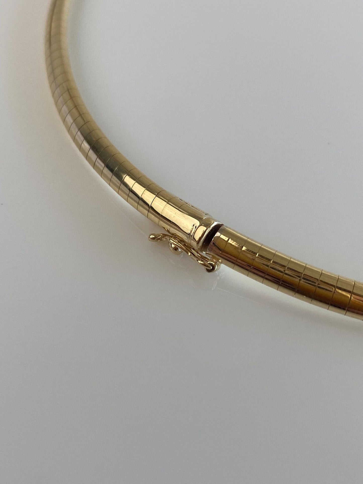 Vintage Solid 14k Yellow Gold Omega Chain Necklace - 15.5 inches
