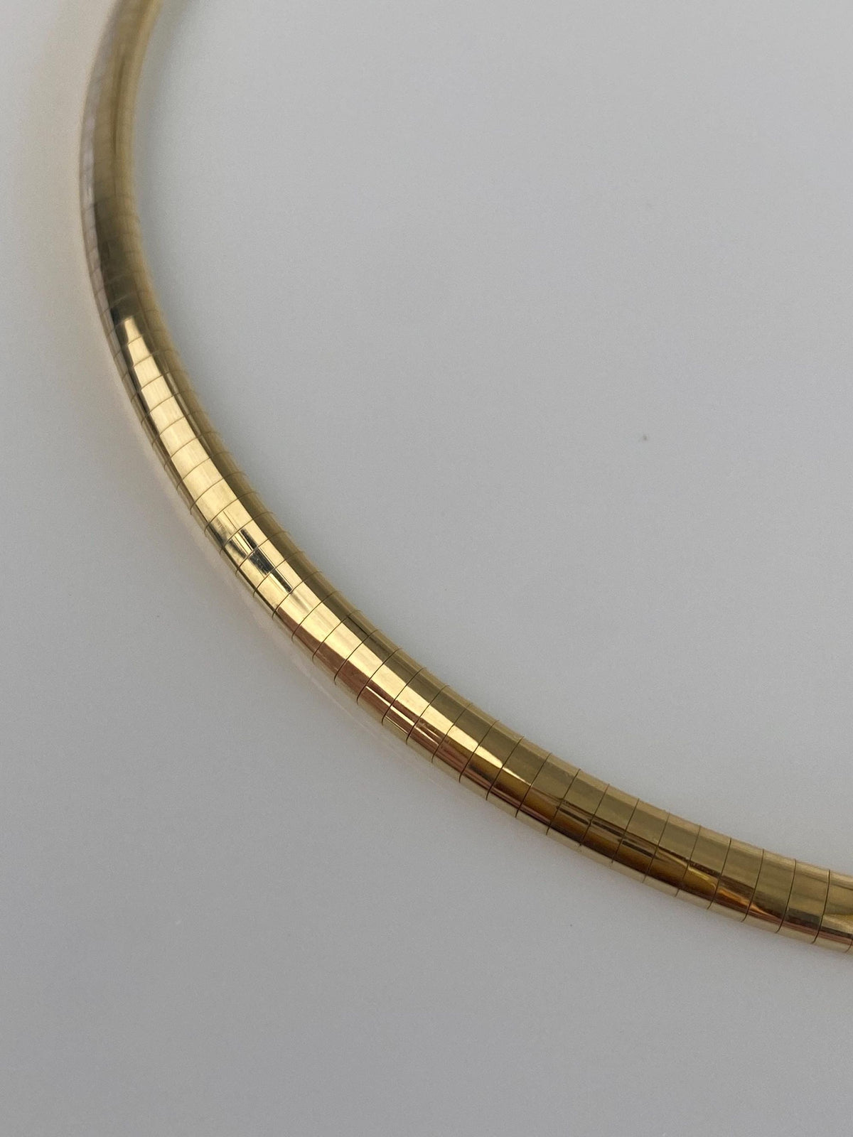 Vintage Solid 14k Yellow Gold Omega Chain Necklace - 15.5 inches