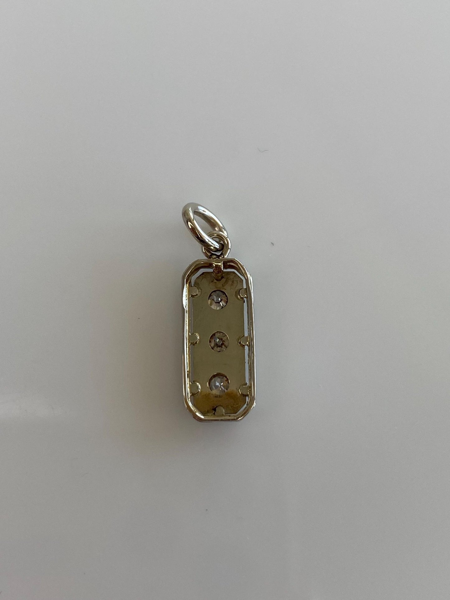 Vintage Solid 14k White Gold Diamond Art Deco Charm