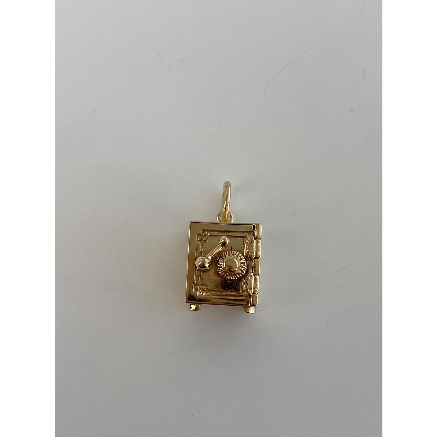 Vintage Solid 14k Yellow Gold Bank Vault Safe Charm