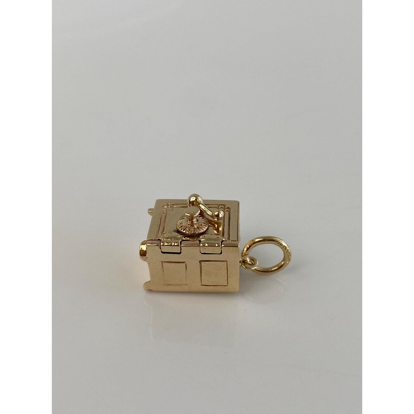 Vintage Solid 14k Yellow Gold Bank Vault Safe Charm