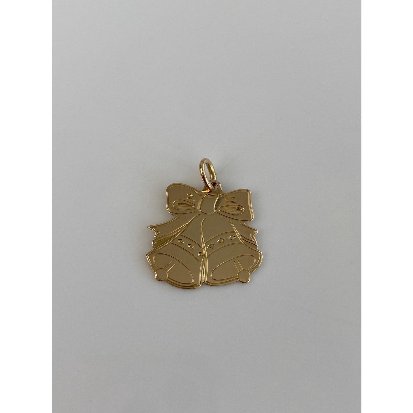 Vintage Solid 14k Yellow Gold Christmas Bells Charm