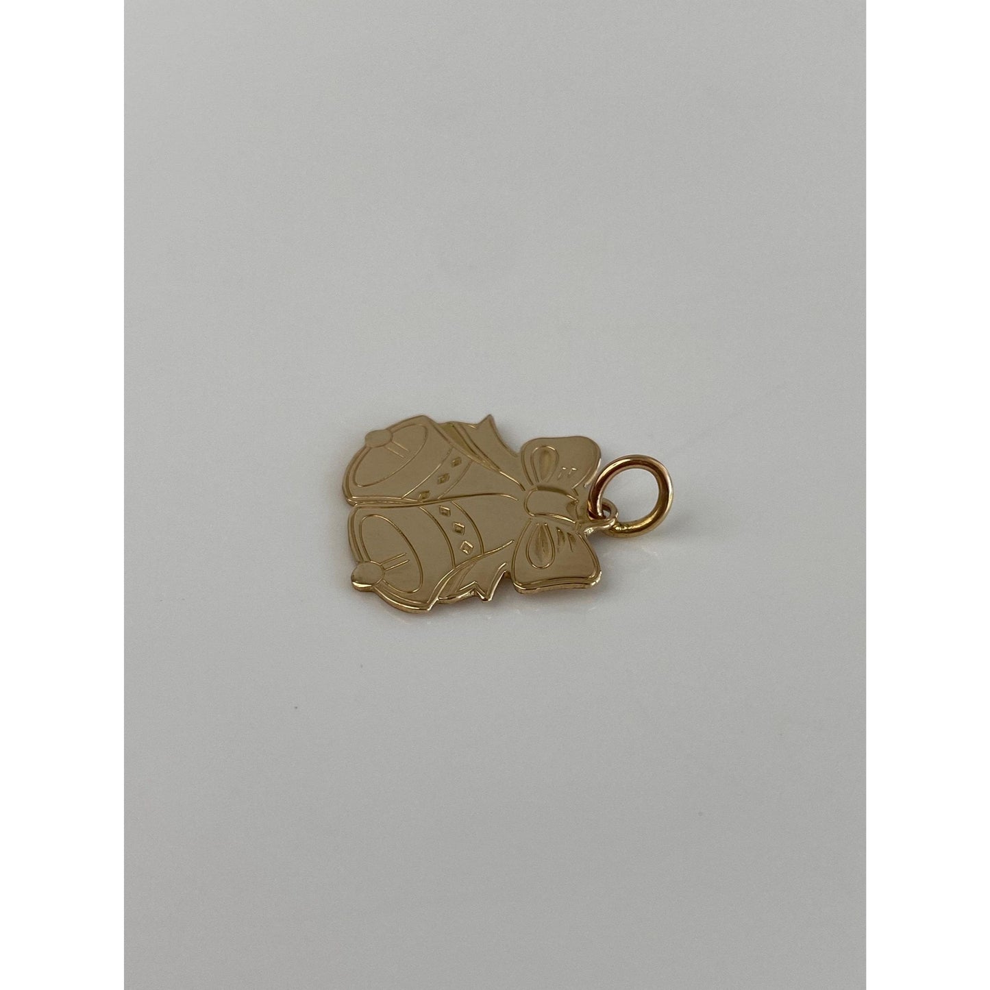 Vintage Solid 14k Yellow Gold Christmas Bells Charm