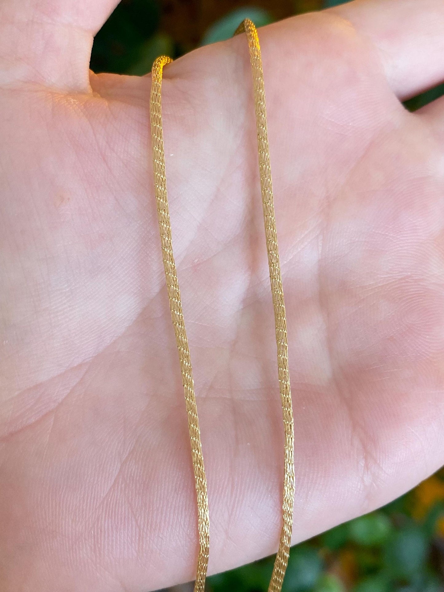 Vintage Solid 14k Yellow Gold Woven Necklace - 18 inches