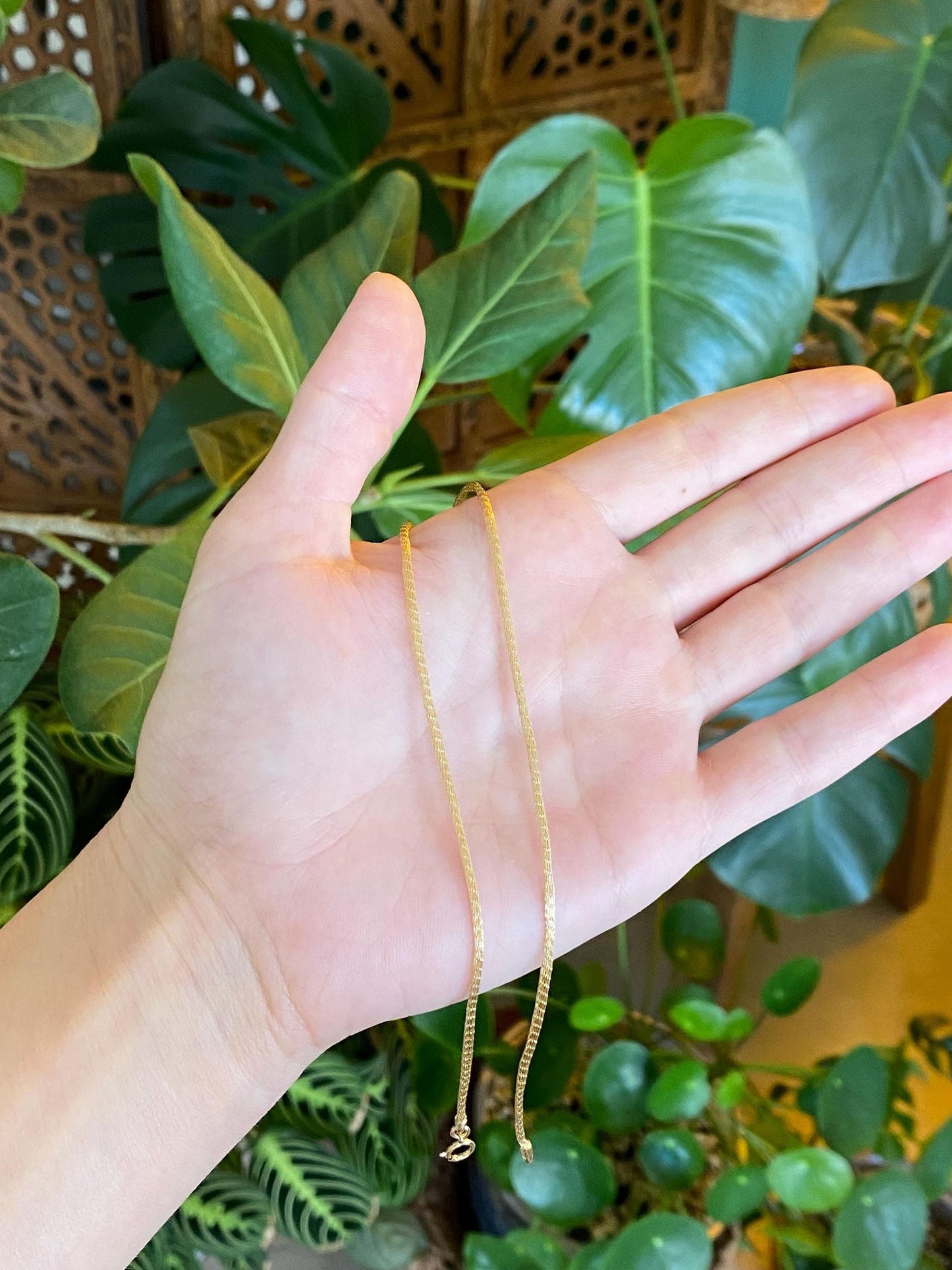 Vintage Solid 14k Yellow Gold Woven Necklace - 18 inches