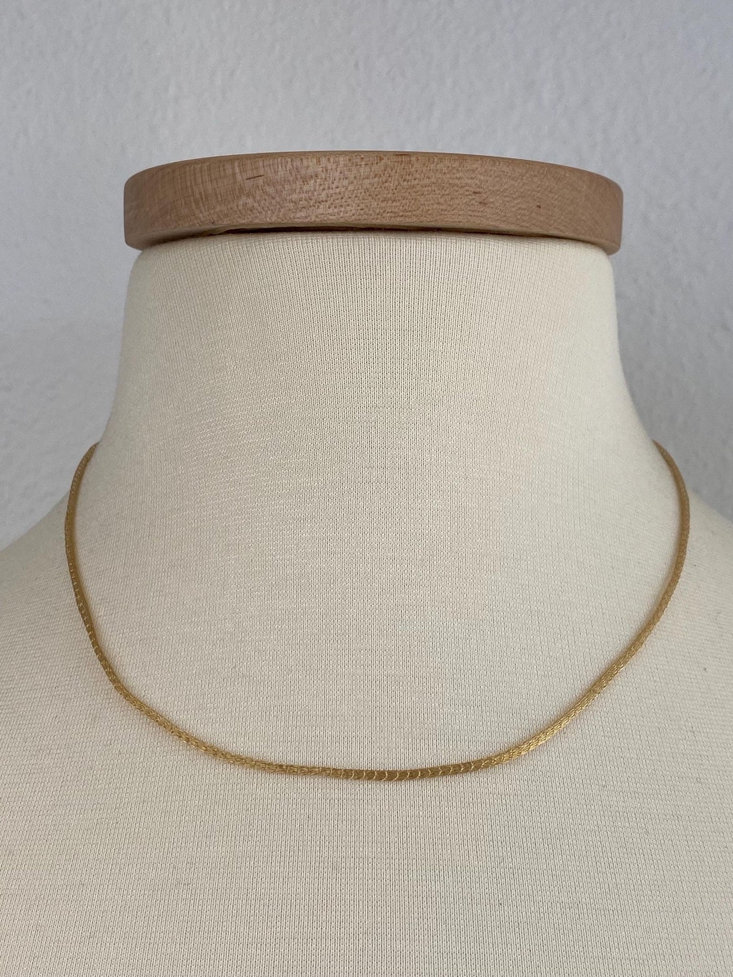 Vintage Solid 14k Yellow Gold Woven Necklace - 18 inches