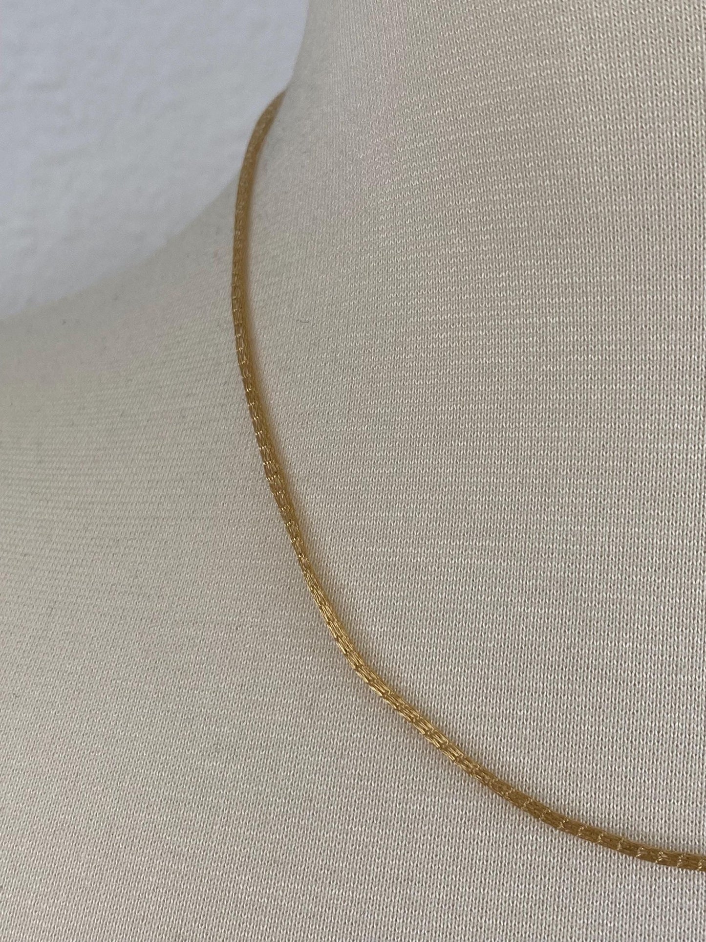 Vintage Solid 14k Yellow Gold Woven Necklace - 18 inches