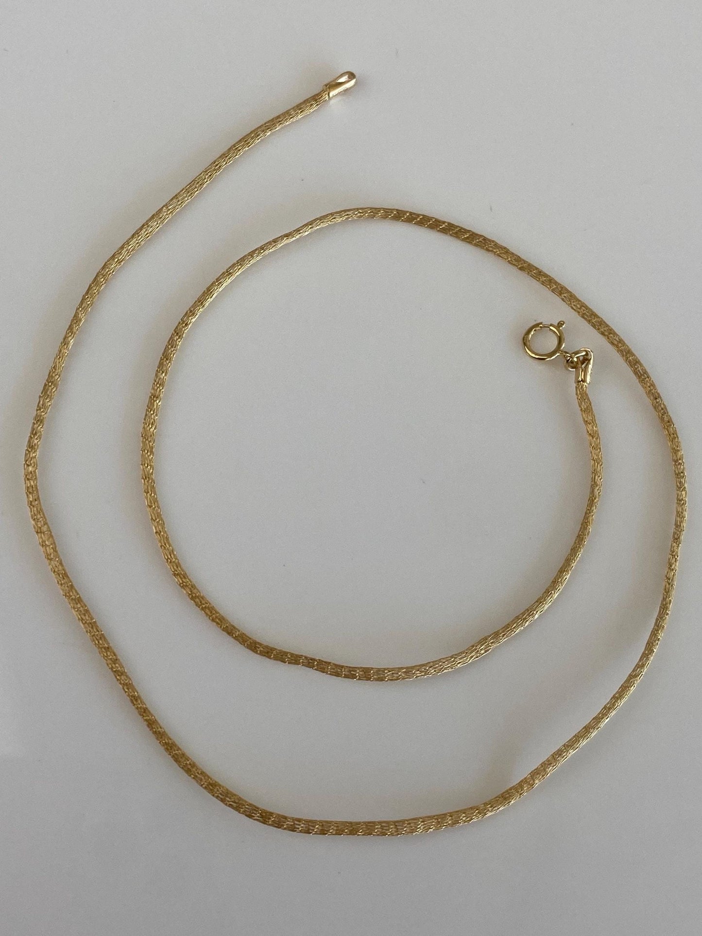 Vintage Solid 14k Yellow Gold Woven Necklace - 18 inches