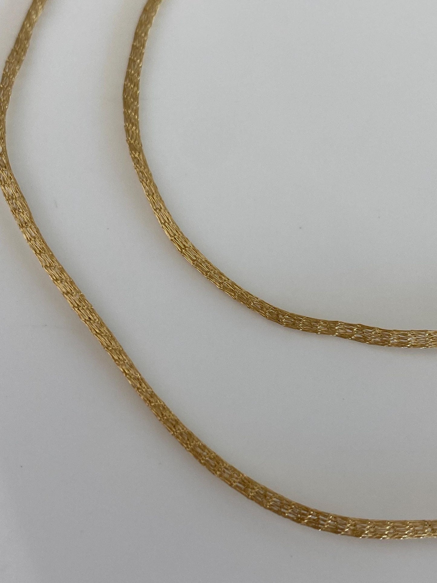 Vintage Solid 14k Yellow Gold Woven Necklace - 18 inches