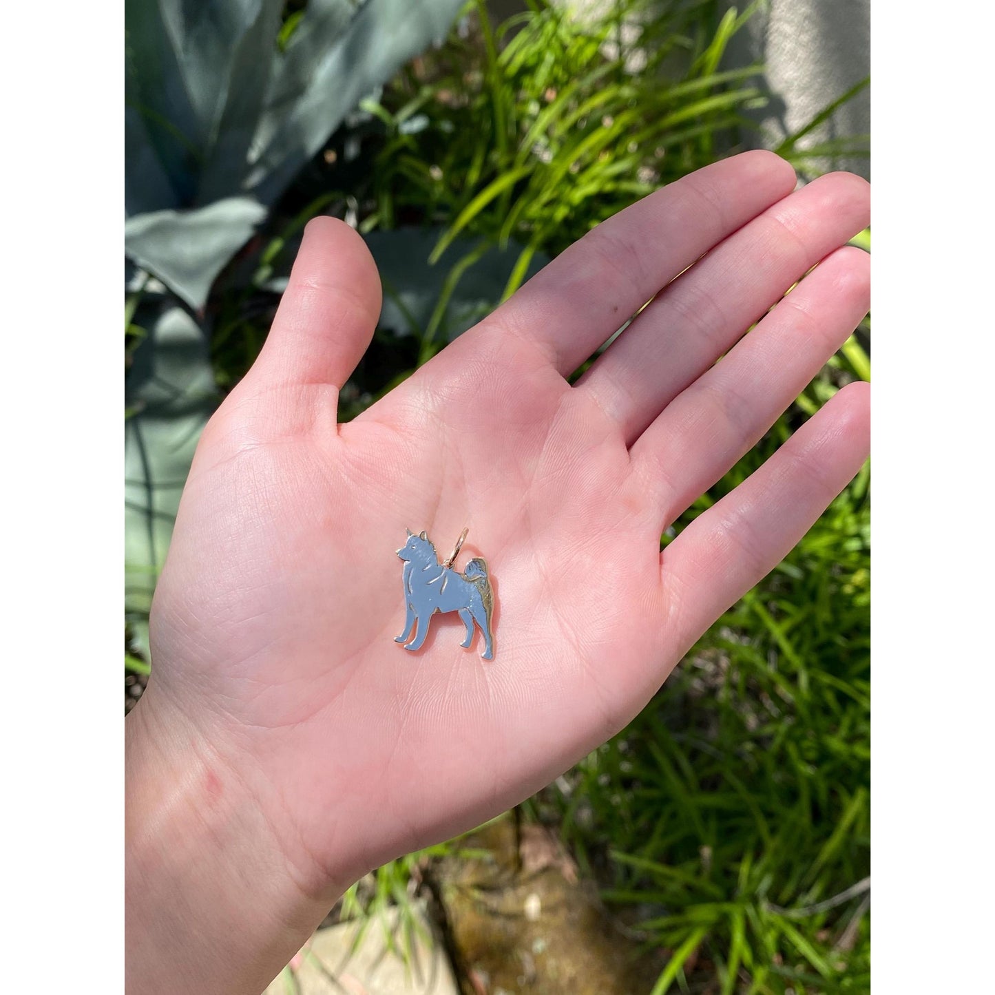 Vintage Solid 14k Yellow Gold Sheba Inu Dog Charm