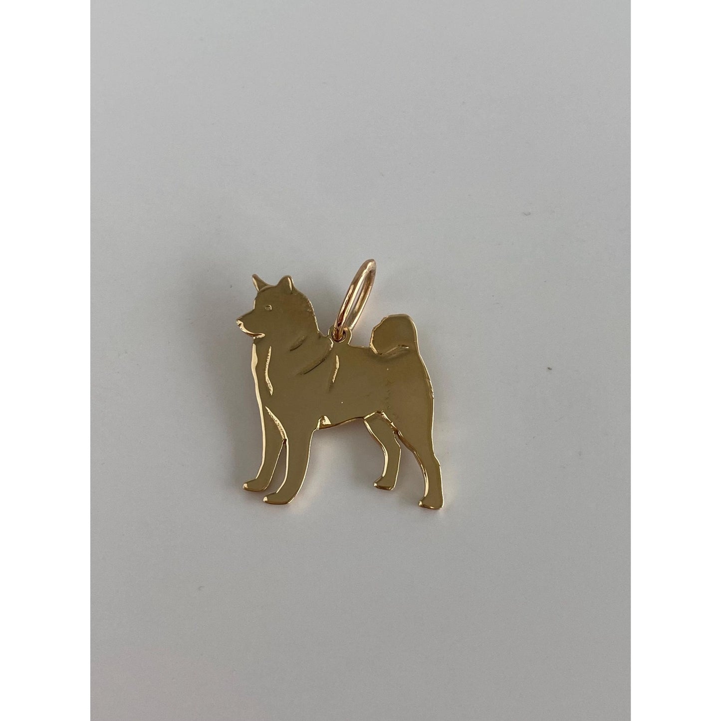 Vintage Solid 14k Yellow Gold Sheba Inu Dog Charm