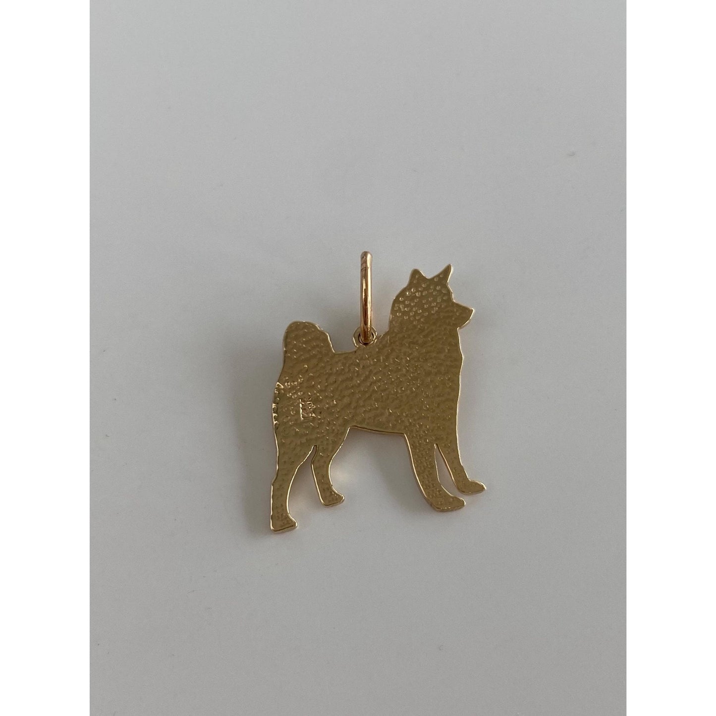 Vintage Solid 14k Yellow Gold Sheba Inu Dog Charm