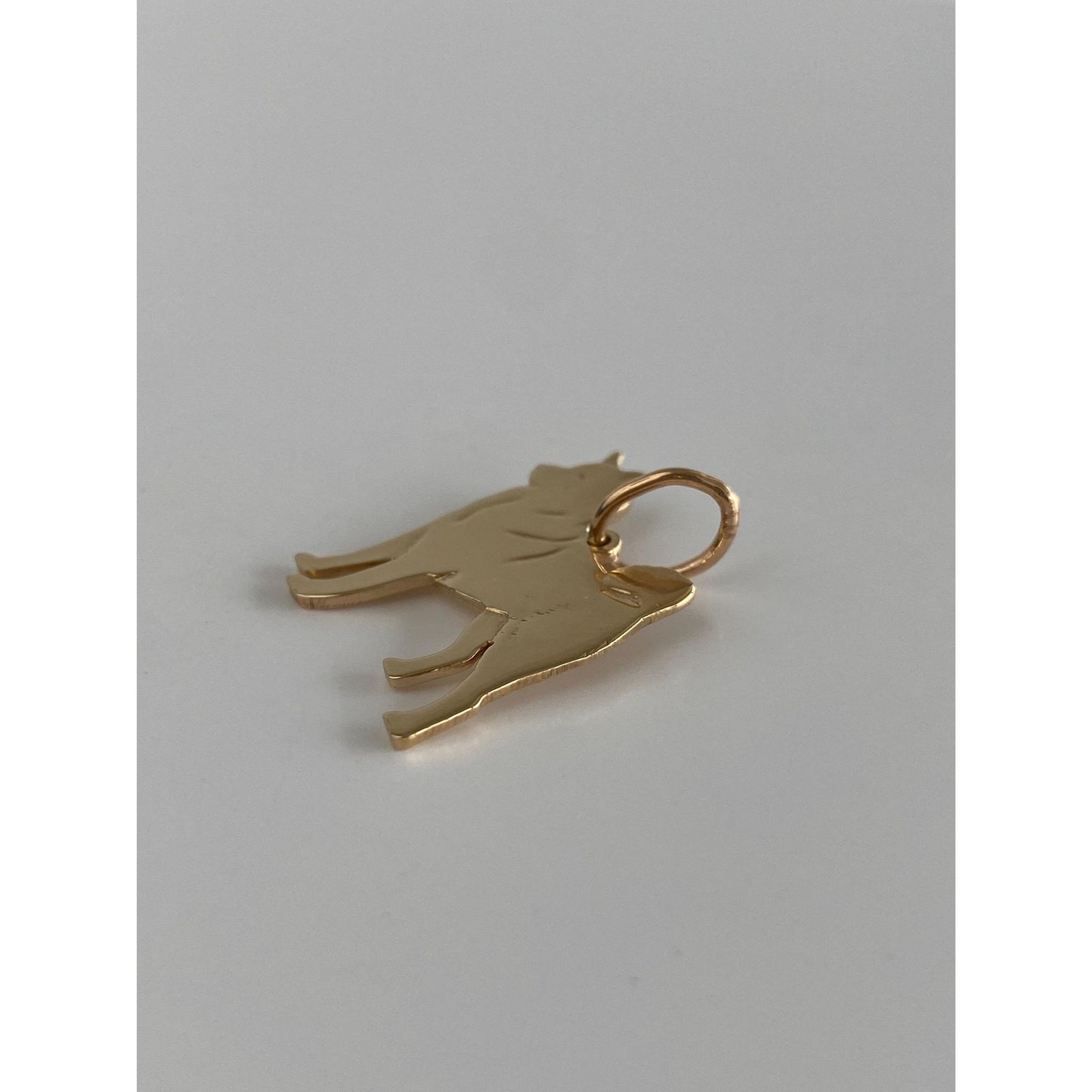 Vintage Solid 14k Yellow Gold Sheba Inu Dog Charm