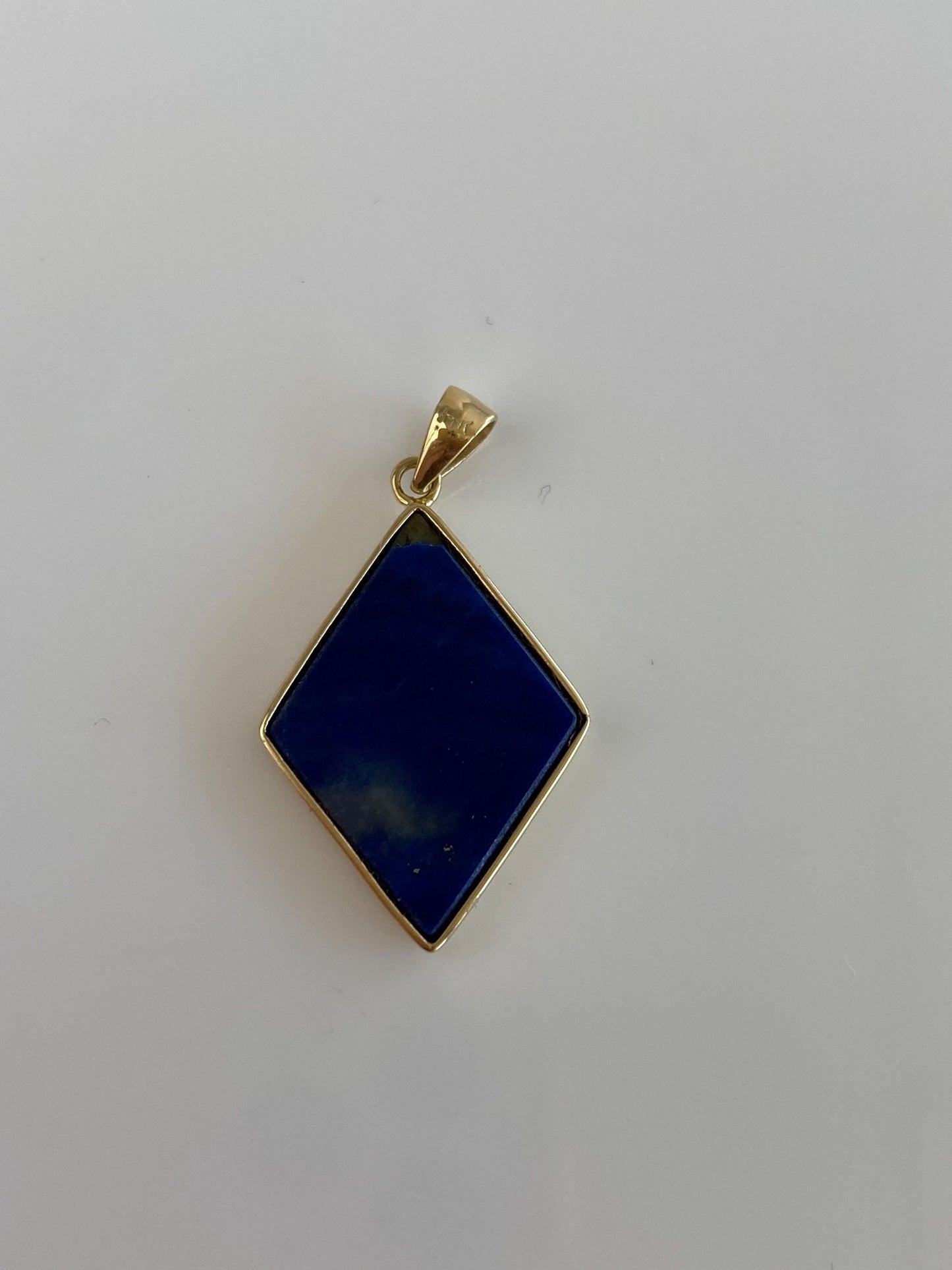 Solid 14k Yellow Gold Blue Lapis Opal Inlay Charm