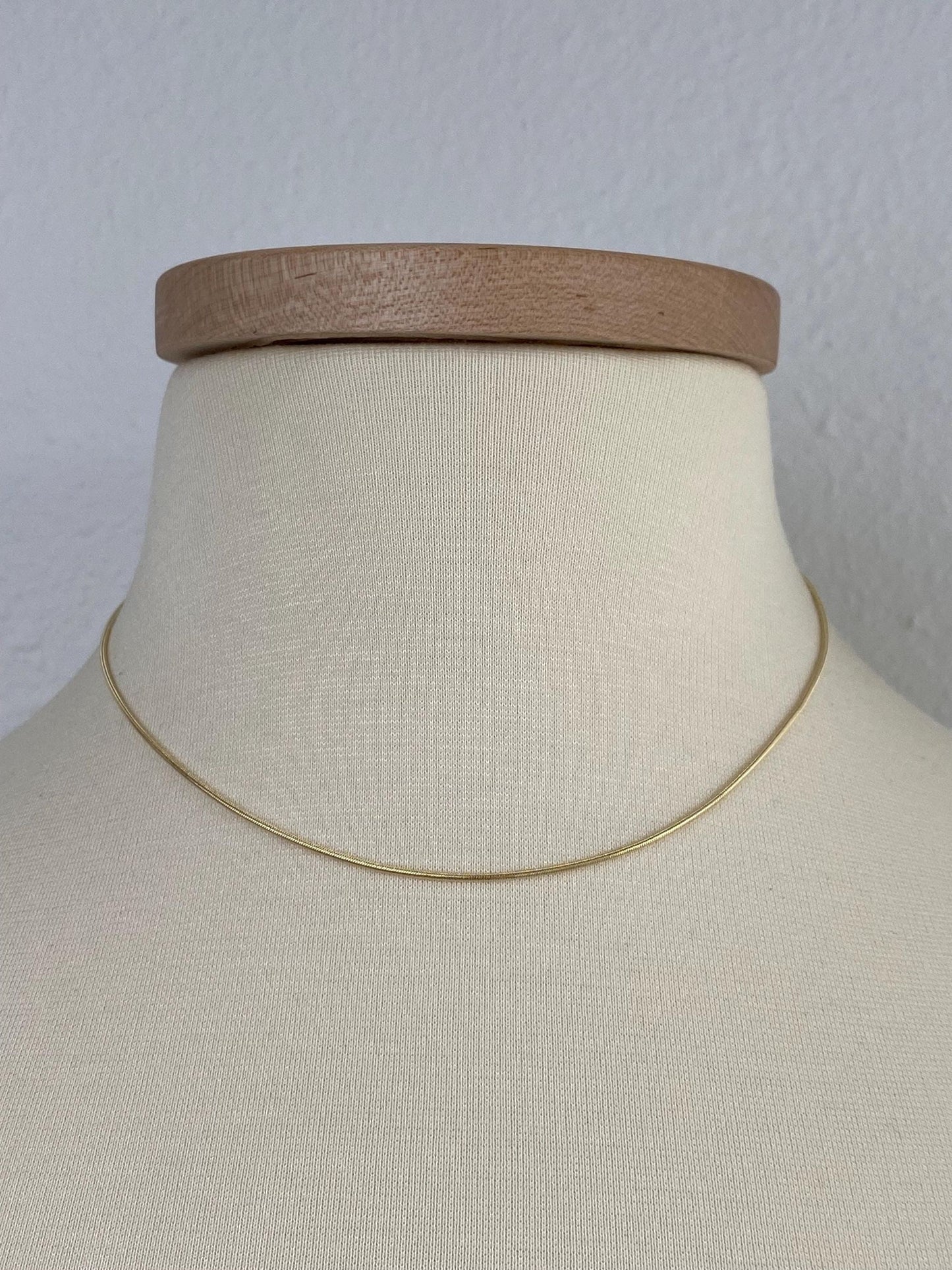 Vintage Solid 14k Yellow Gold Snake Chain Necklace - 16.25 inches