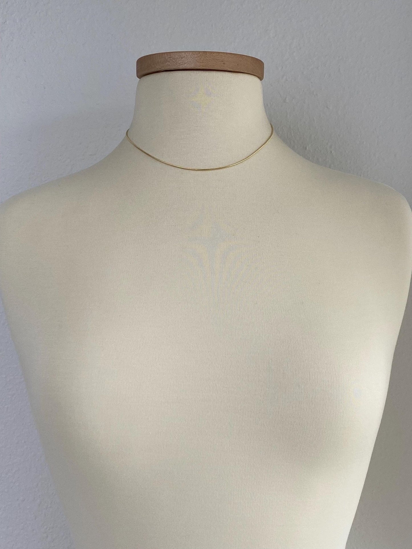 Vintage Solid 14k Yellow Gold Snake Chain Necklace - 16.25 inches