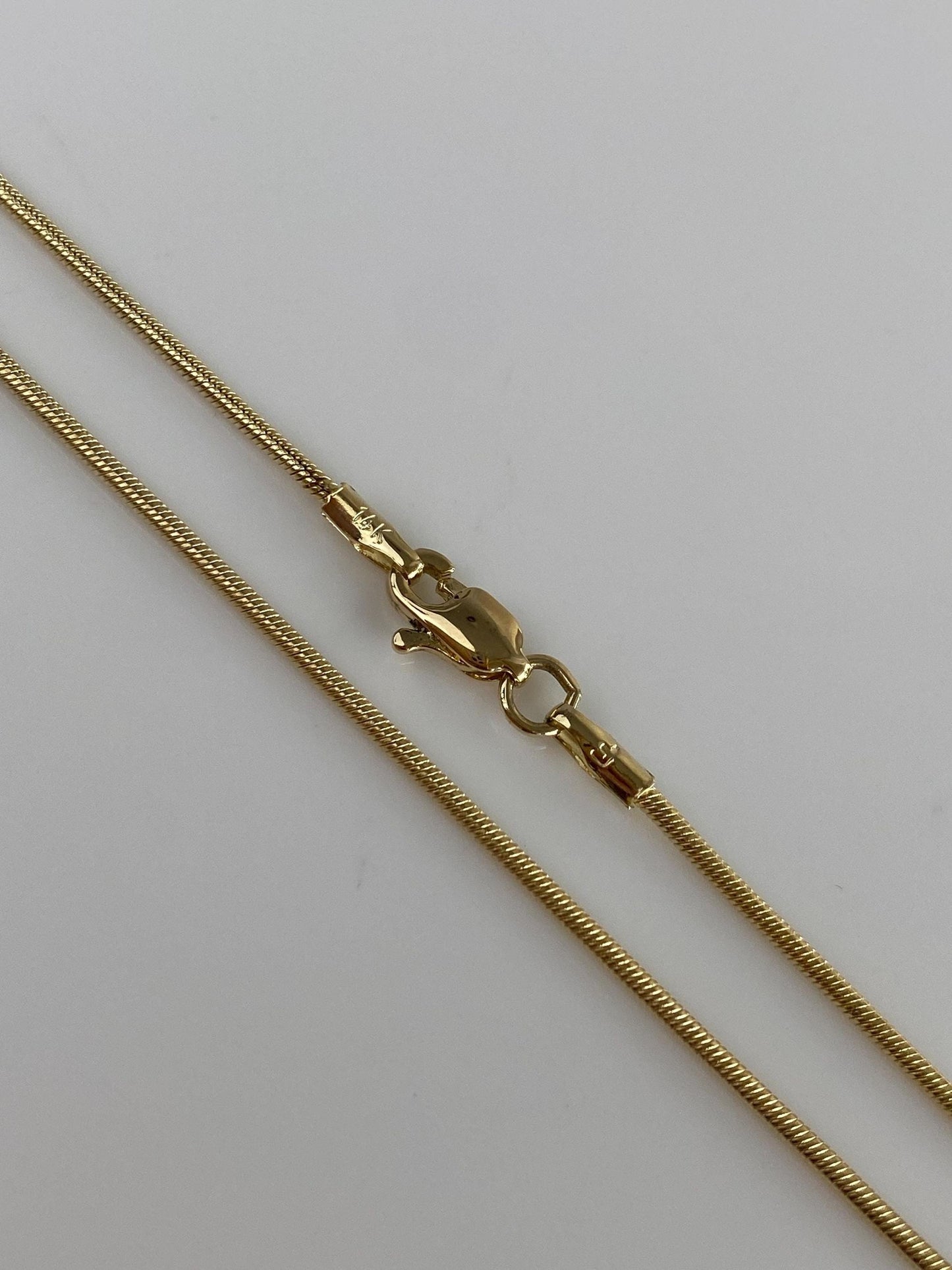 Vintage Solid 14k Yellow Gold Snake Chain Necklace - 16.25 inches