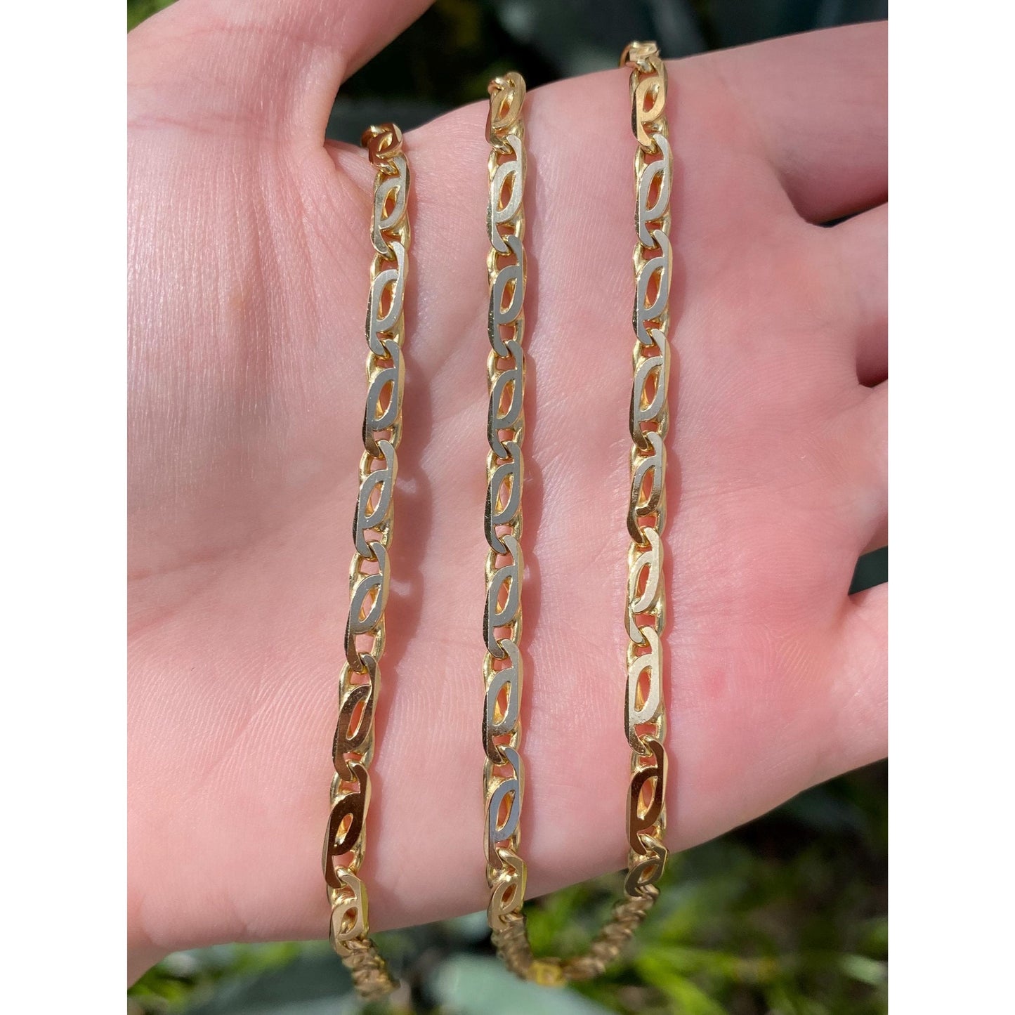 Solid 18k Yellow Gold Long Fancy Link Necklace - 31.25 inches