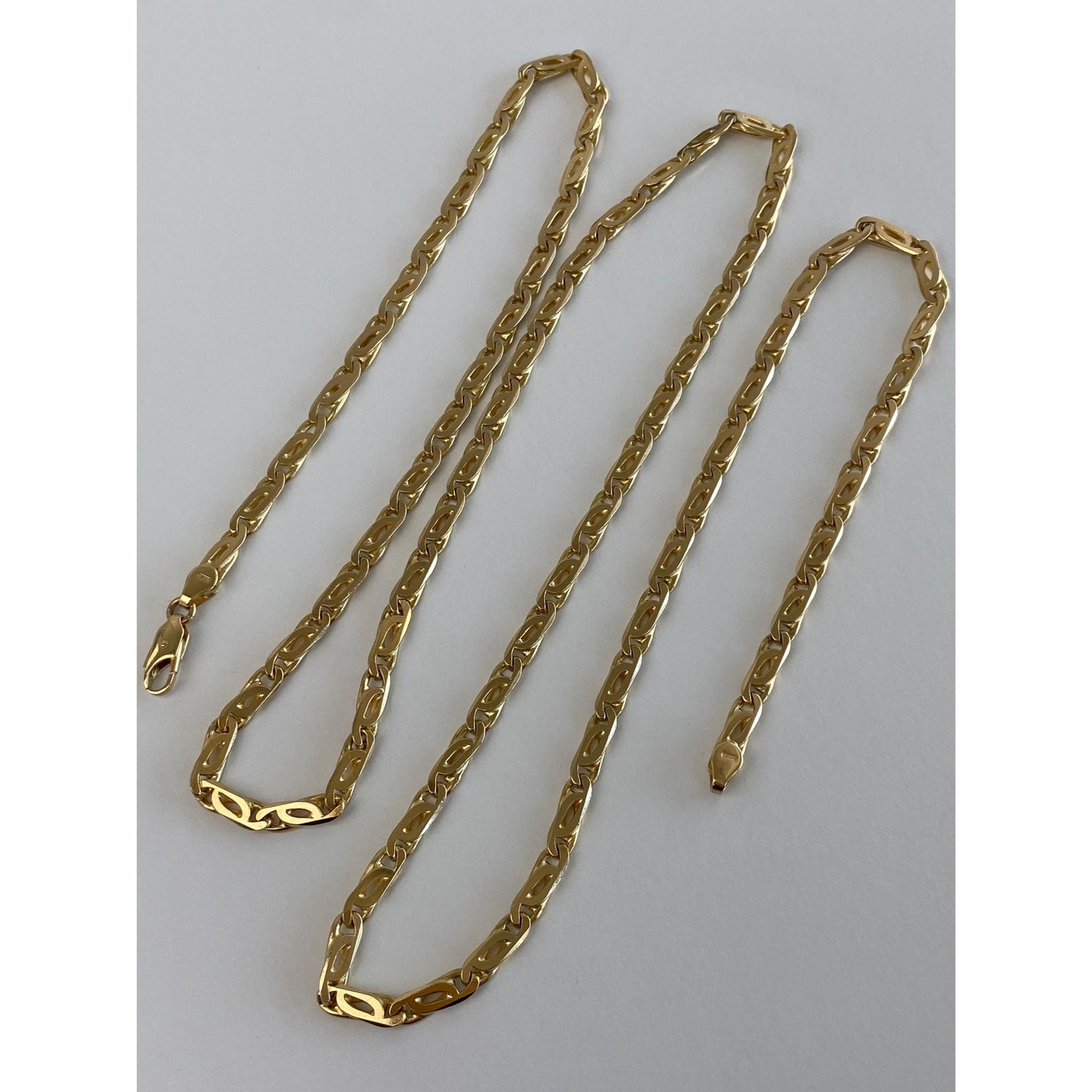 Solid 18k Yellow Gold Long Fancy Link Necklace - 31.25 inches