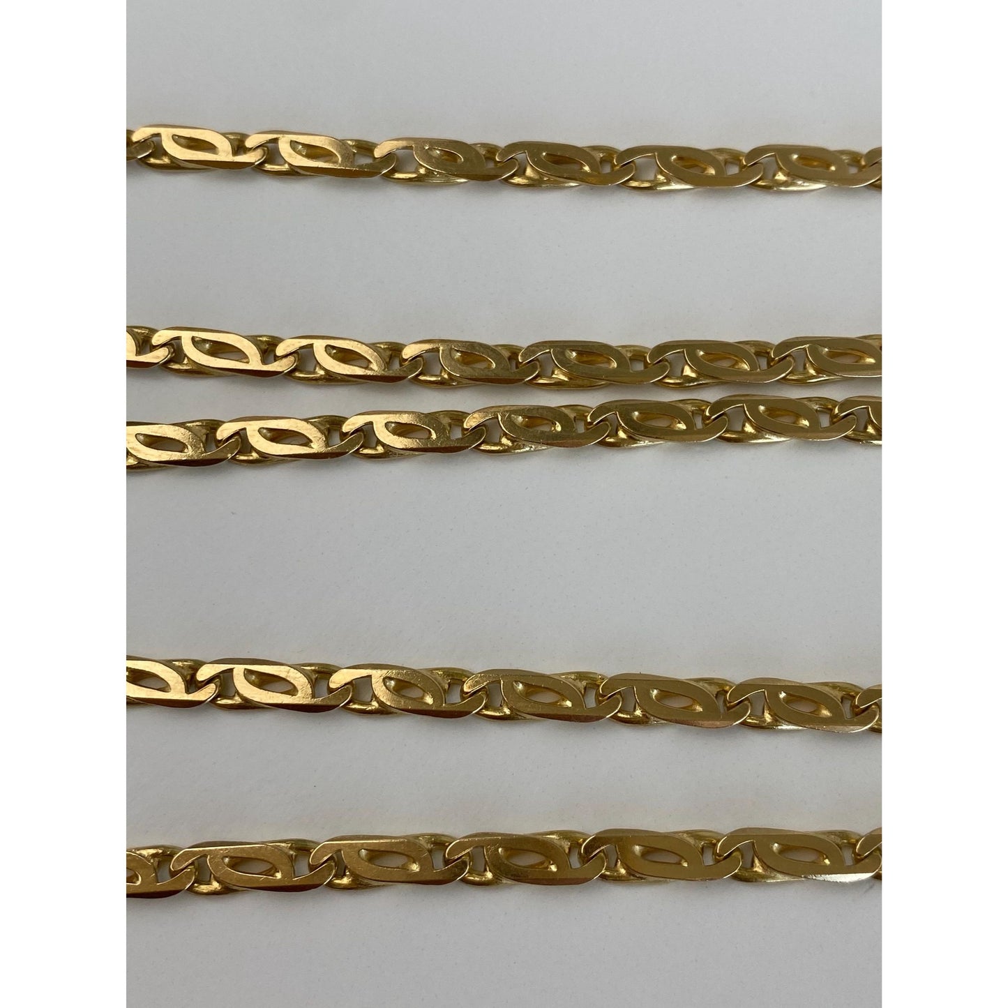 Solid 18k Yellow Gold Long Fancy Link Necklace - 31.25 inches