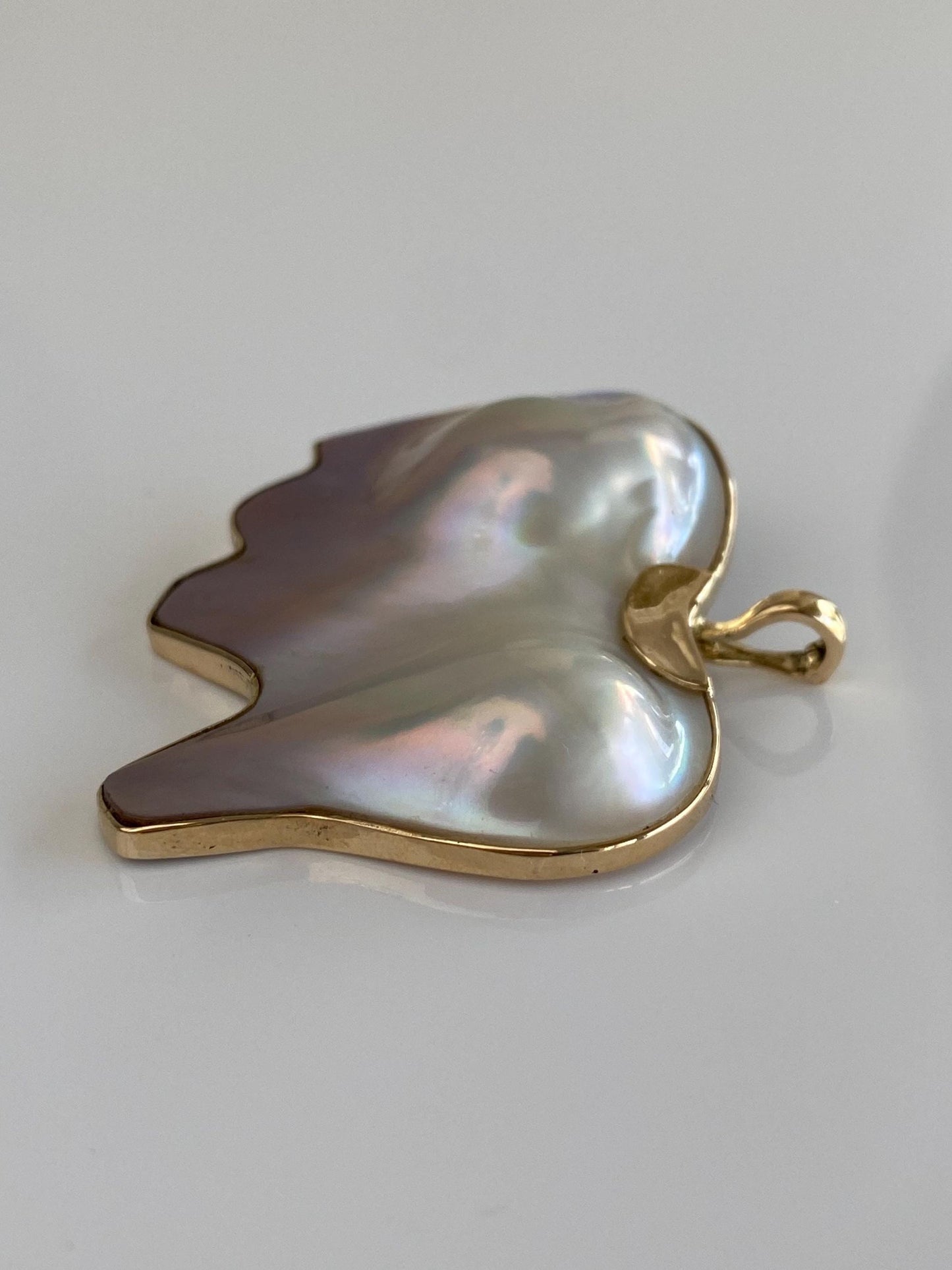 Vintage Solid 14k Yellow Gold Freeform Pearl Baby Elephant Charm