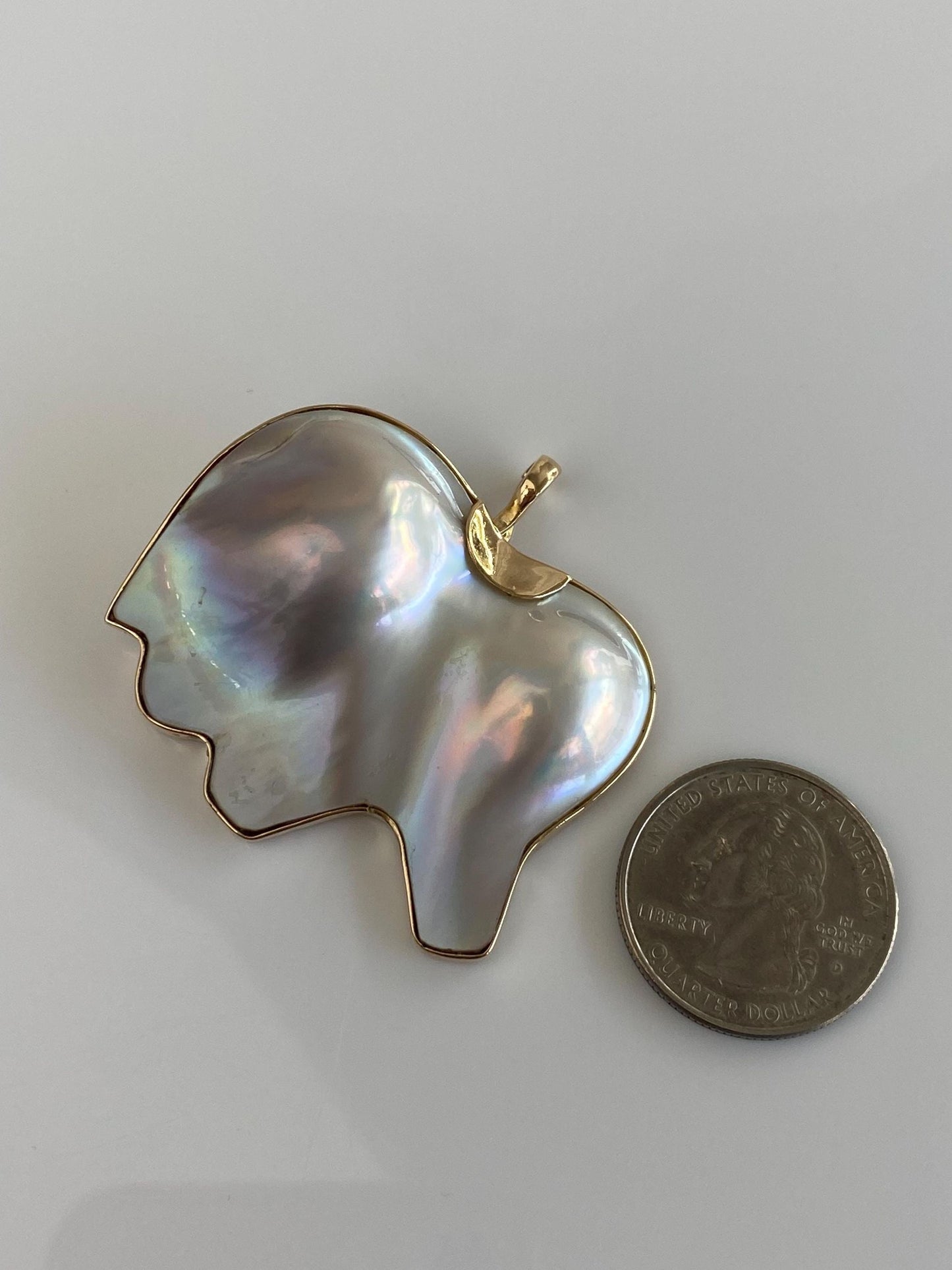Vintage Solid 14k Yellow Gold Freeform Pearl Baby Elephant Charm