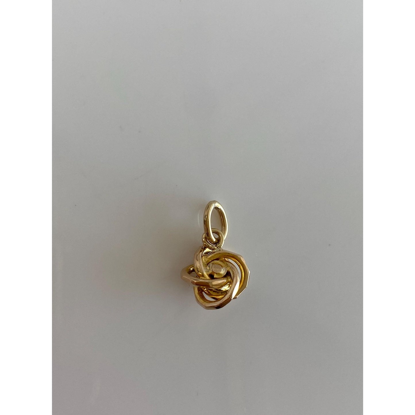 Vintage Solid 10k Yellow Gold Seed Pearl Knot Charm
