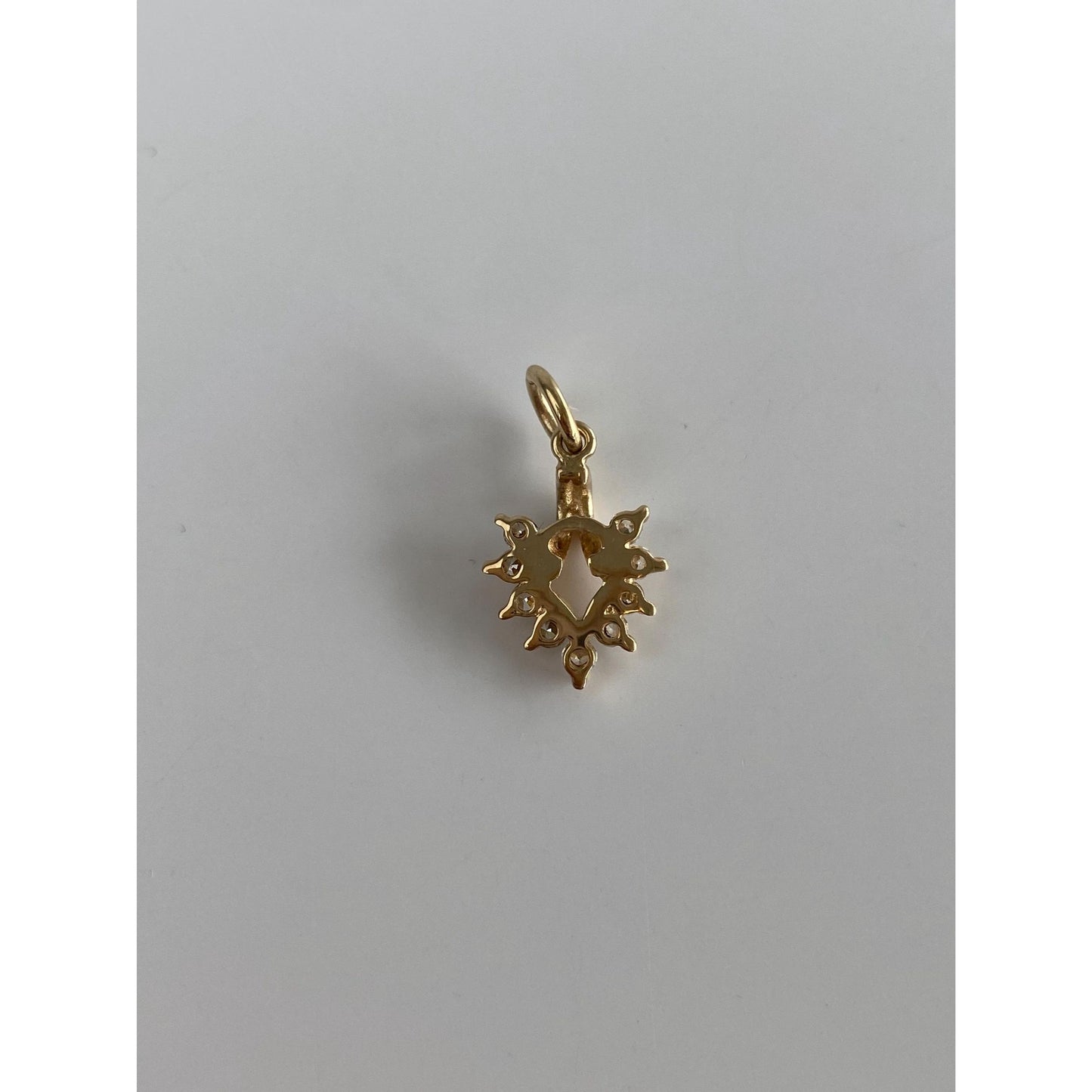 Vintage Solid 14k Yellow Gold Cubic Zirconia Charm