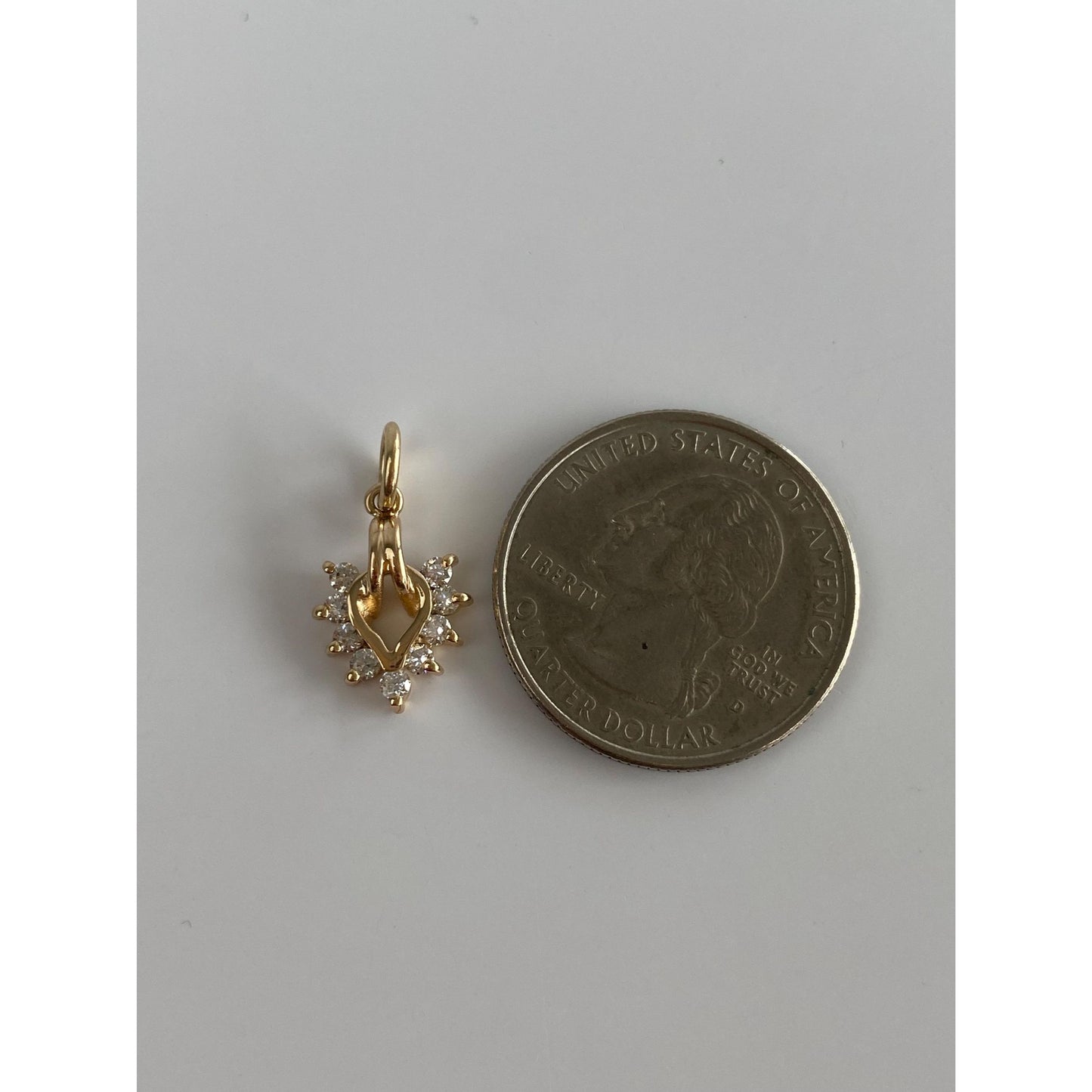 Vintage Solid 14k Yellow Gold Cubic Zirconia Charm