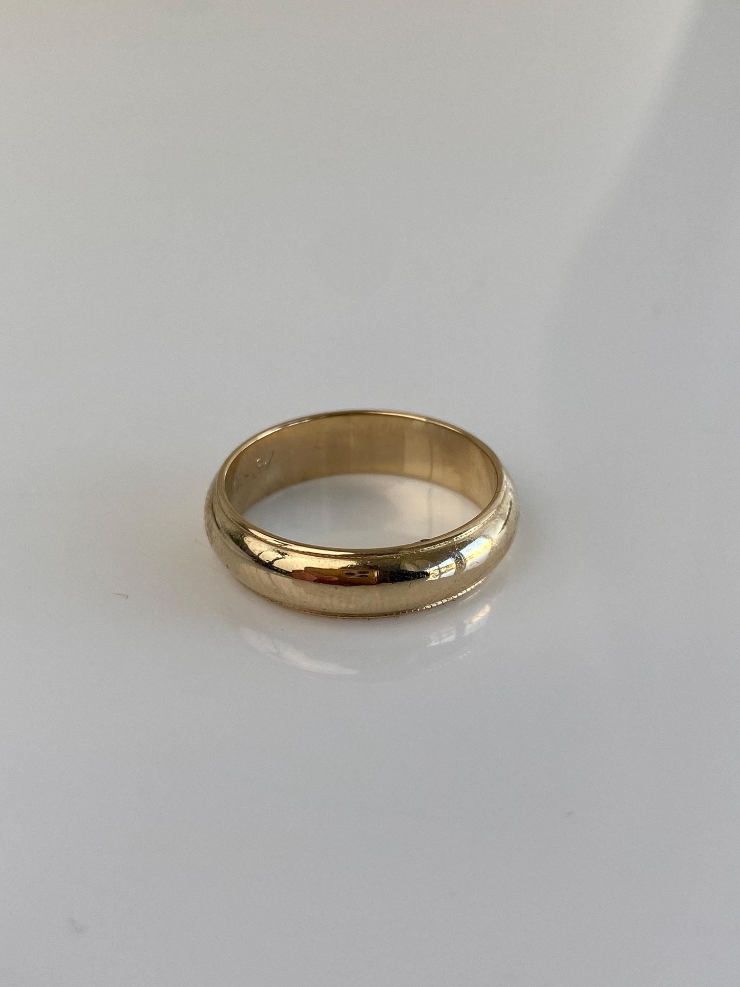 Vintage Solid 14k Yellow Gold Miligrain Ring Band - Size 7.75