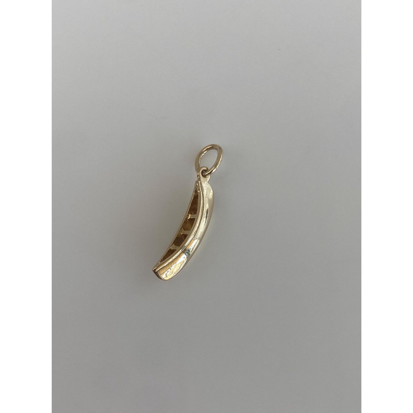 Vintage Solid 14k Yellow Gold Canoe Charm