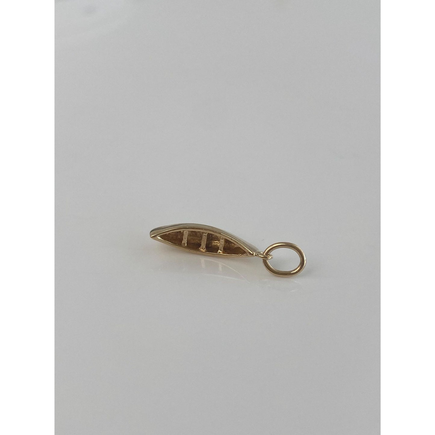 Vintage Solid 14k Yellow Gold Canoe Charm