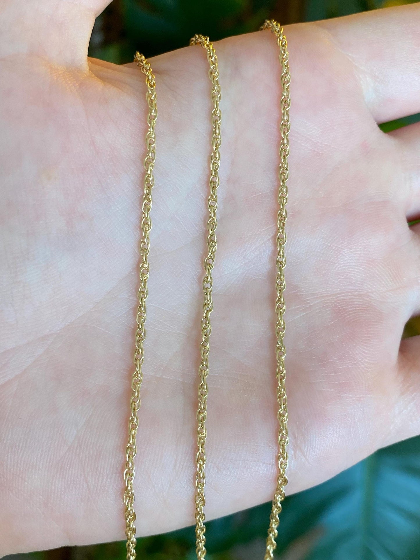 Vintage Solid 14k Yellow Gold Long Chain Necklace - 32.25 inches