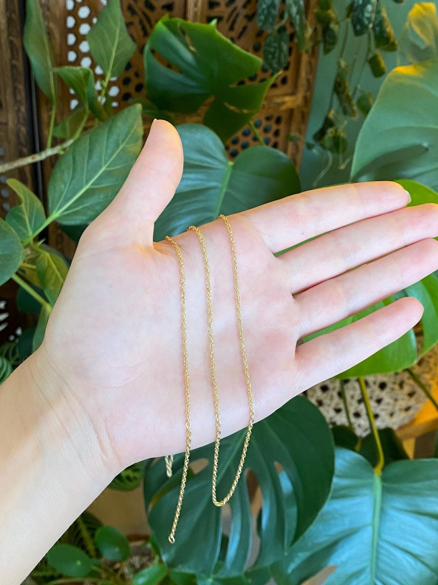 Vintage Solid 14k Yellow Gold Long Chain Necklace - 32.25 inches