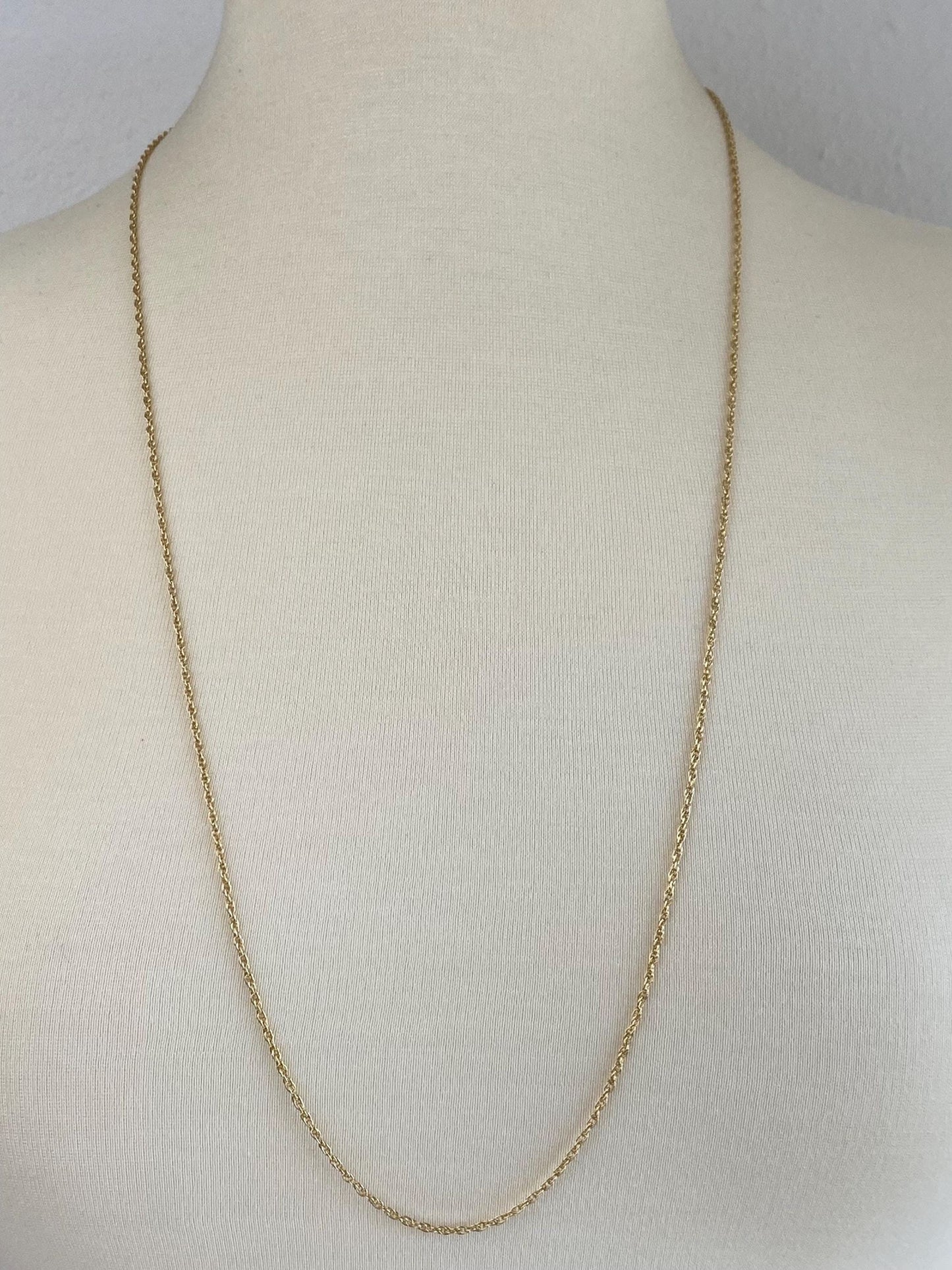 Vintage Solid 14k Yellow Gold Long Chain Necklace - 32.25 inches