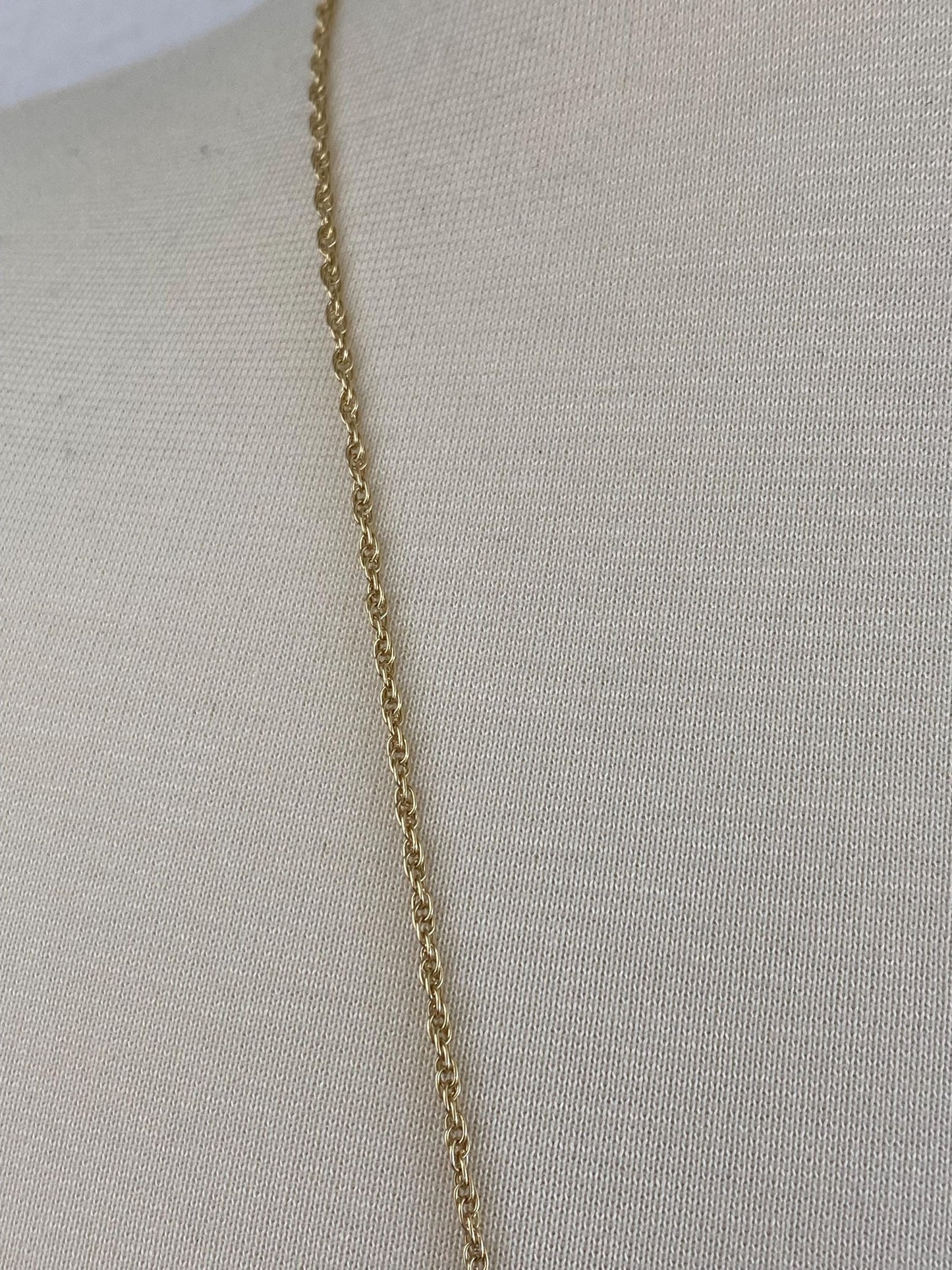 Vintage Solid 14k Yellow Gold Long Chain Necklace - 32.25 inches