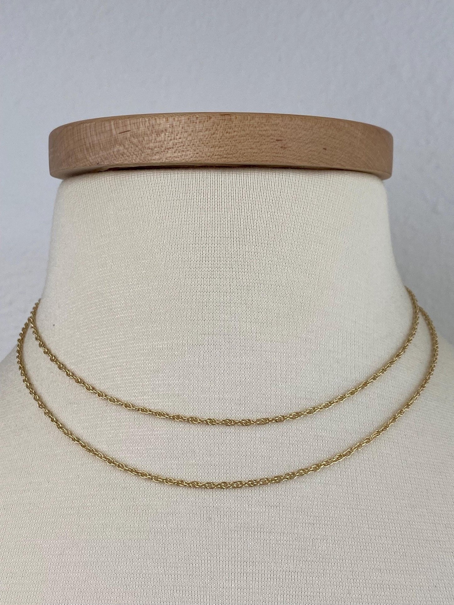 Vintage Solid 14k Yellow Gold Long Chain Necklace - 32.25 inches