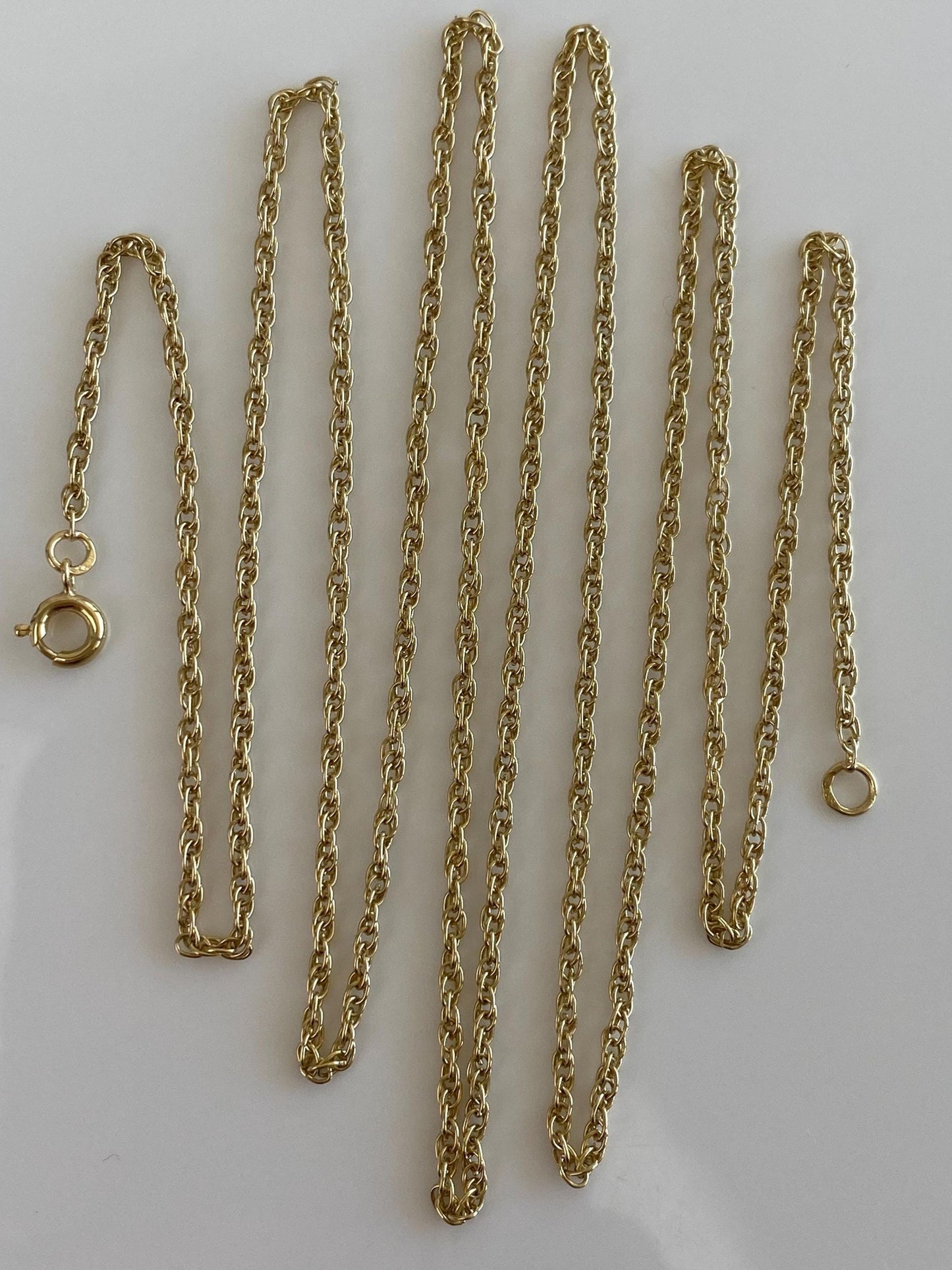 Vintage Solid 14k Yellow Gold Long Chain Necklace - 32.25 inches