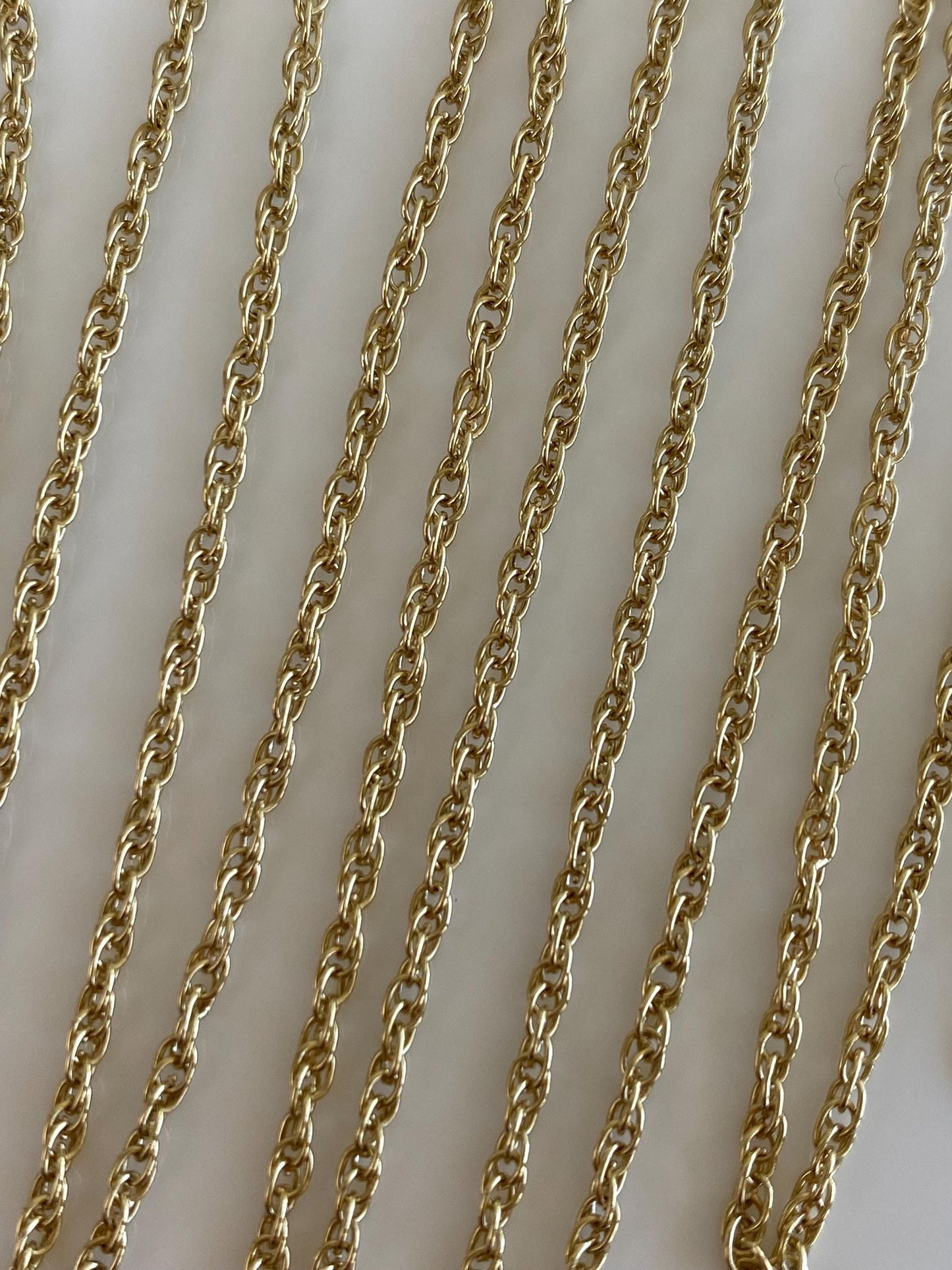 Vintage Solid 14k Yellow Gold Long Chain Necklace - 32.25 inches