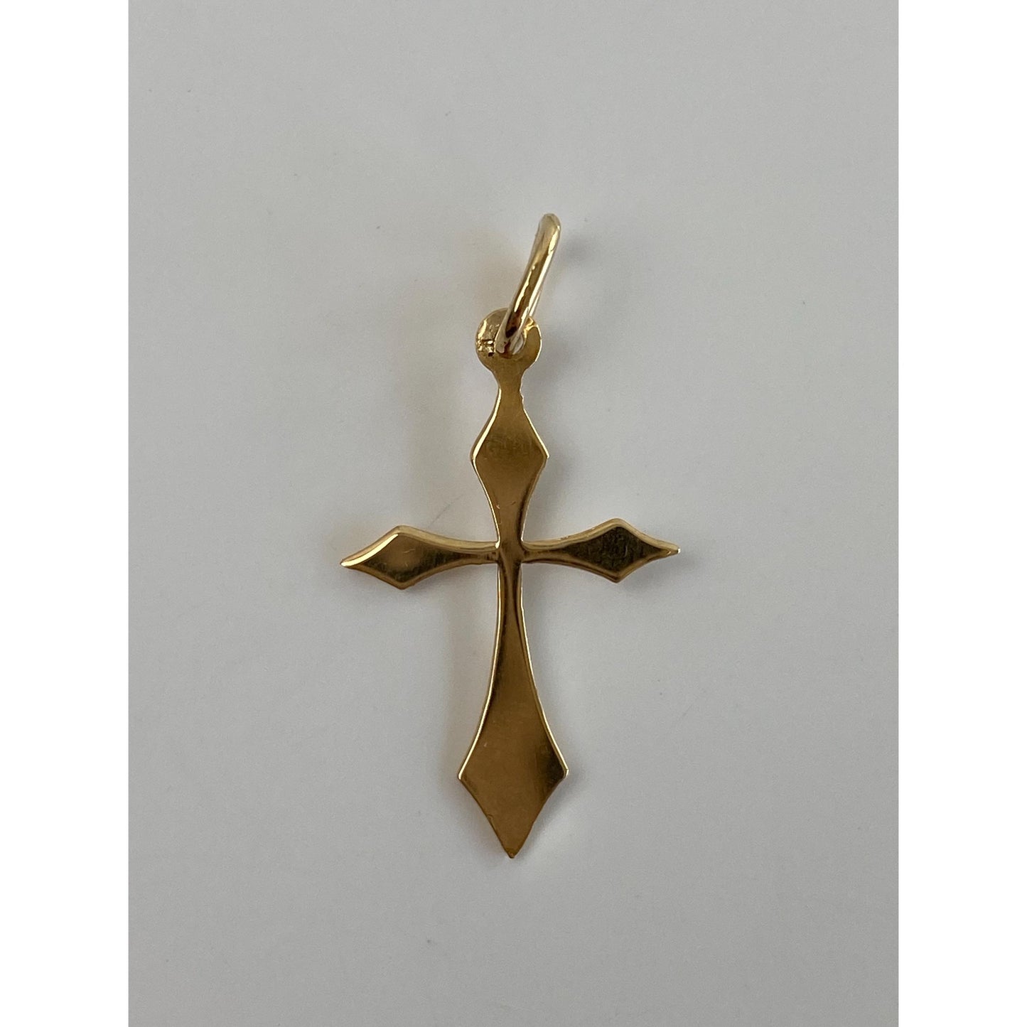 Vintage Solid 14k Yellow Gold Gothic Cross Charm