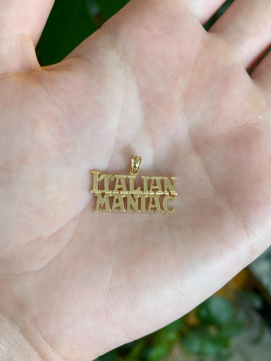 Vintage Solid 14k Yellow Gold 'Italian Maniac' Charm
