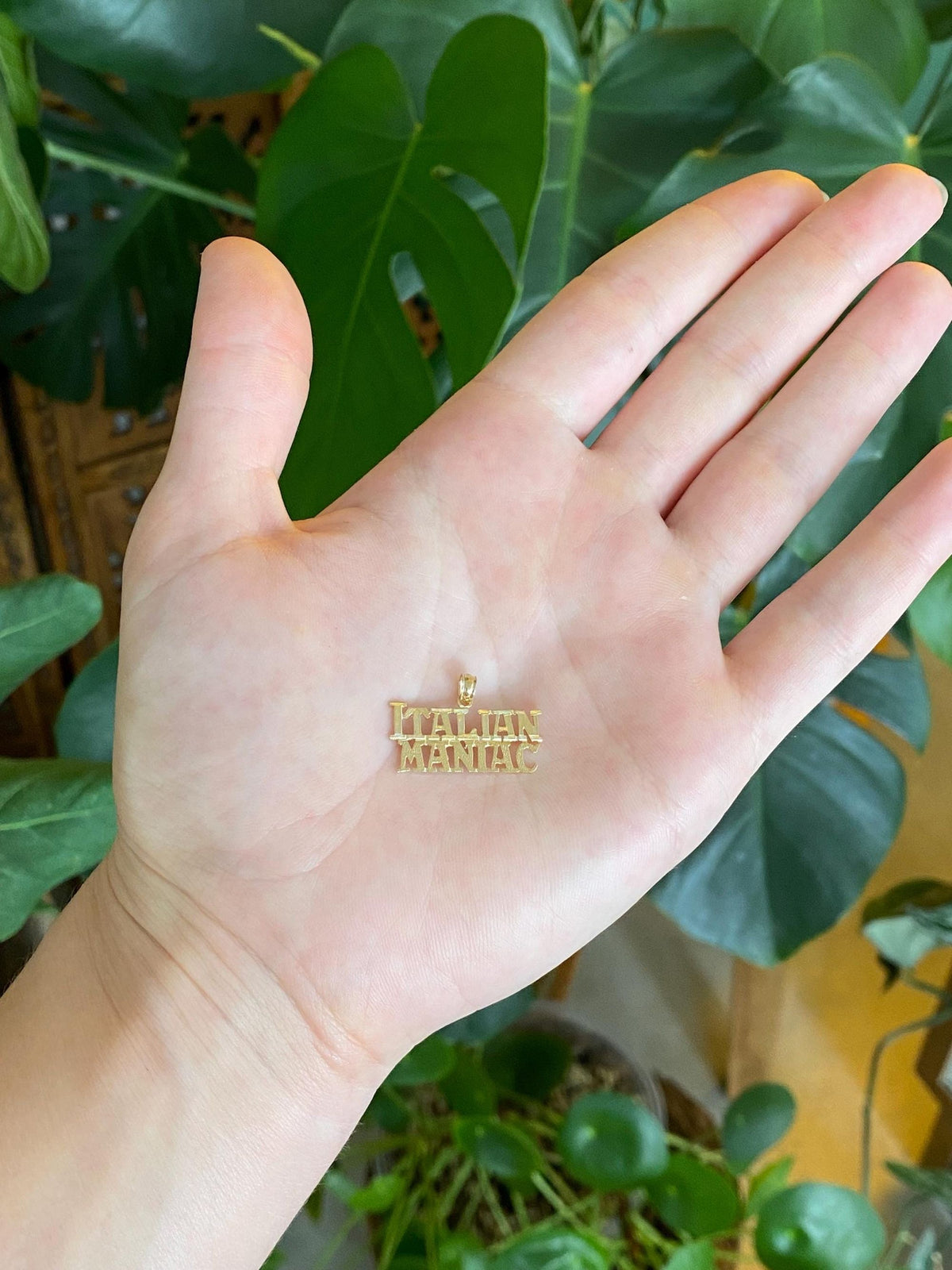Vintage Solid 14k Yellow Gold 'Italian Maniac' Charm