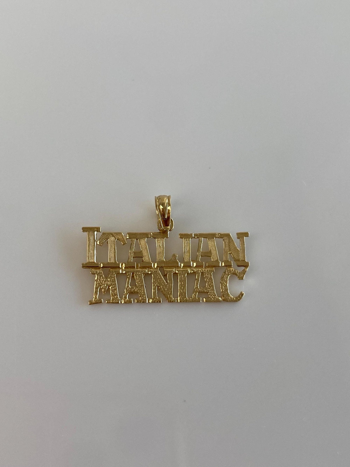 Vintage Solid 14k Yellow Gold 'Italian Maniac' Charm