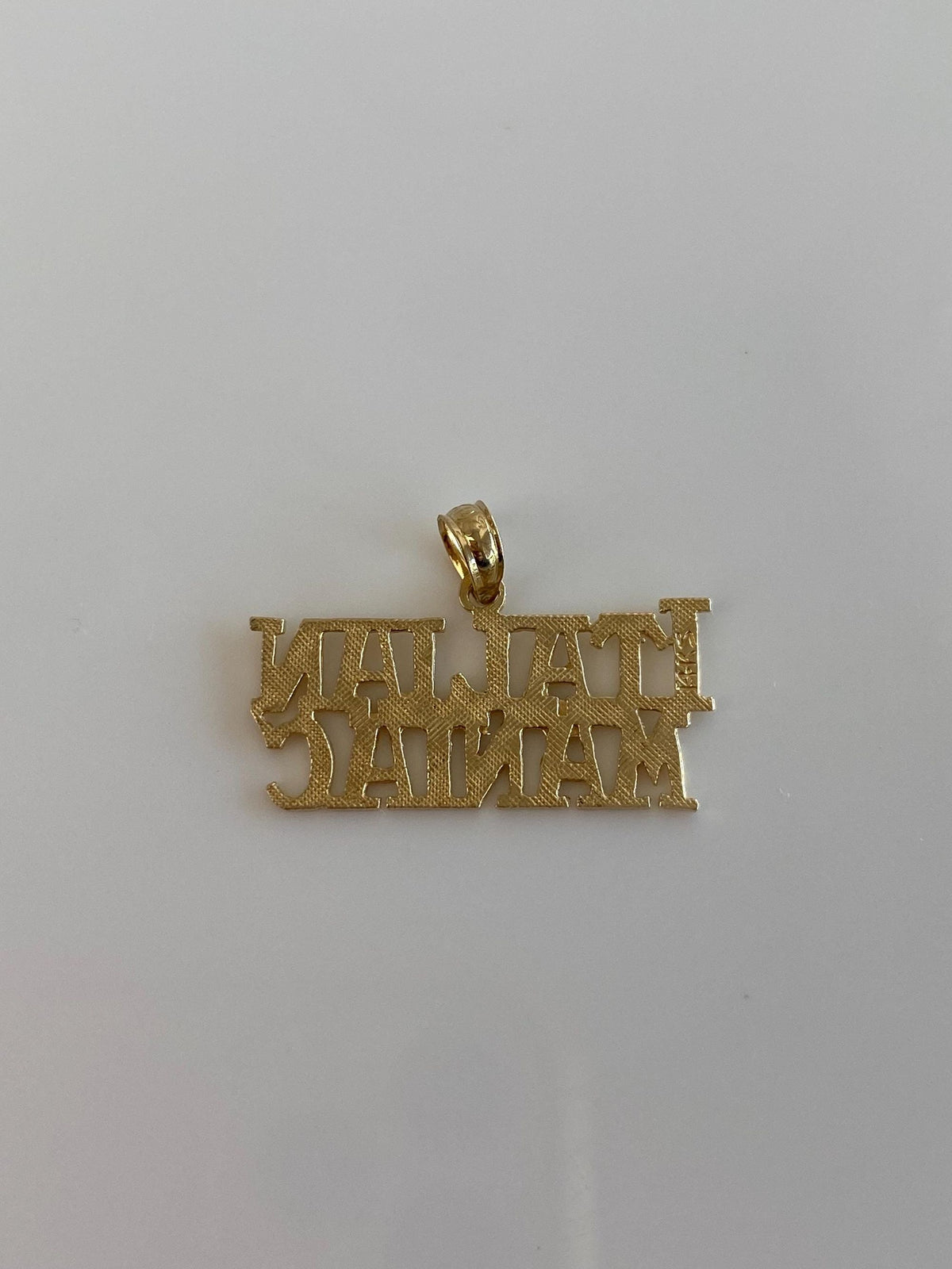 Vintage Solid 14k Yellow Gold 'Italian Maniac' Charm