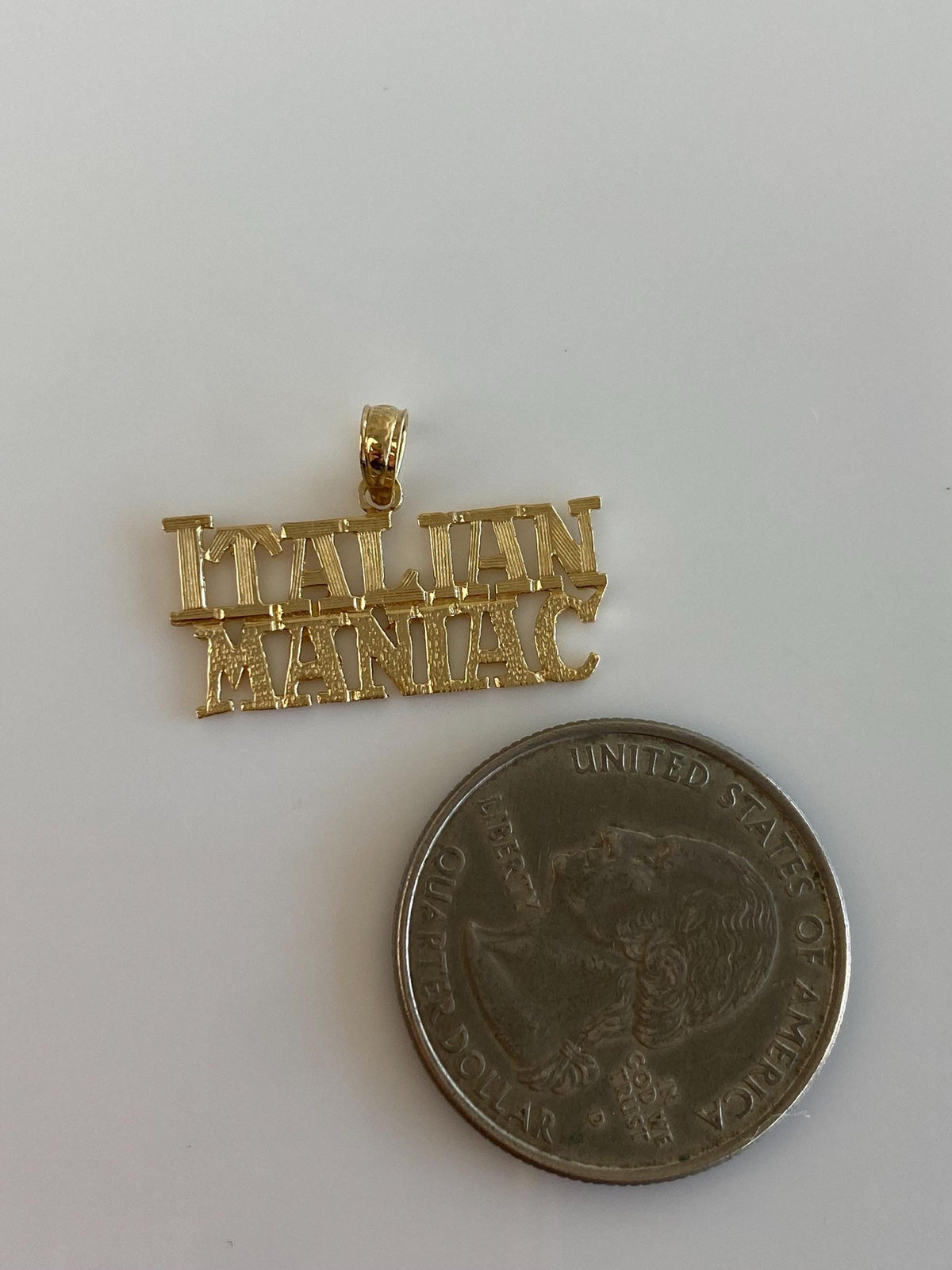 Vintage Solid 14k Yellow Gold 'Italian Maniac' Charm