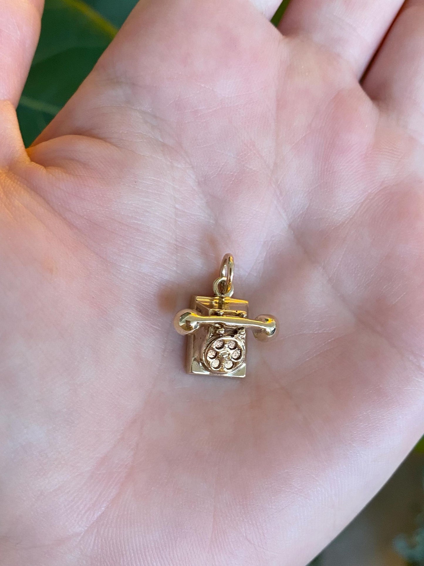 Vintage Solid 10k Yellow Gold Telephone Charm