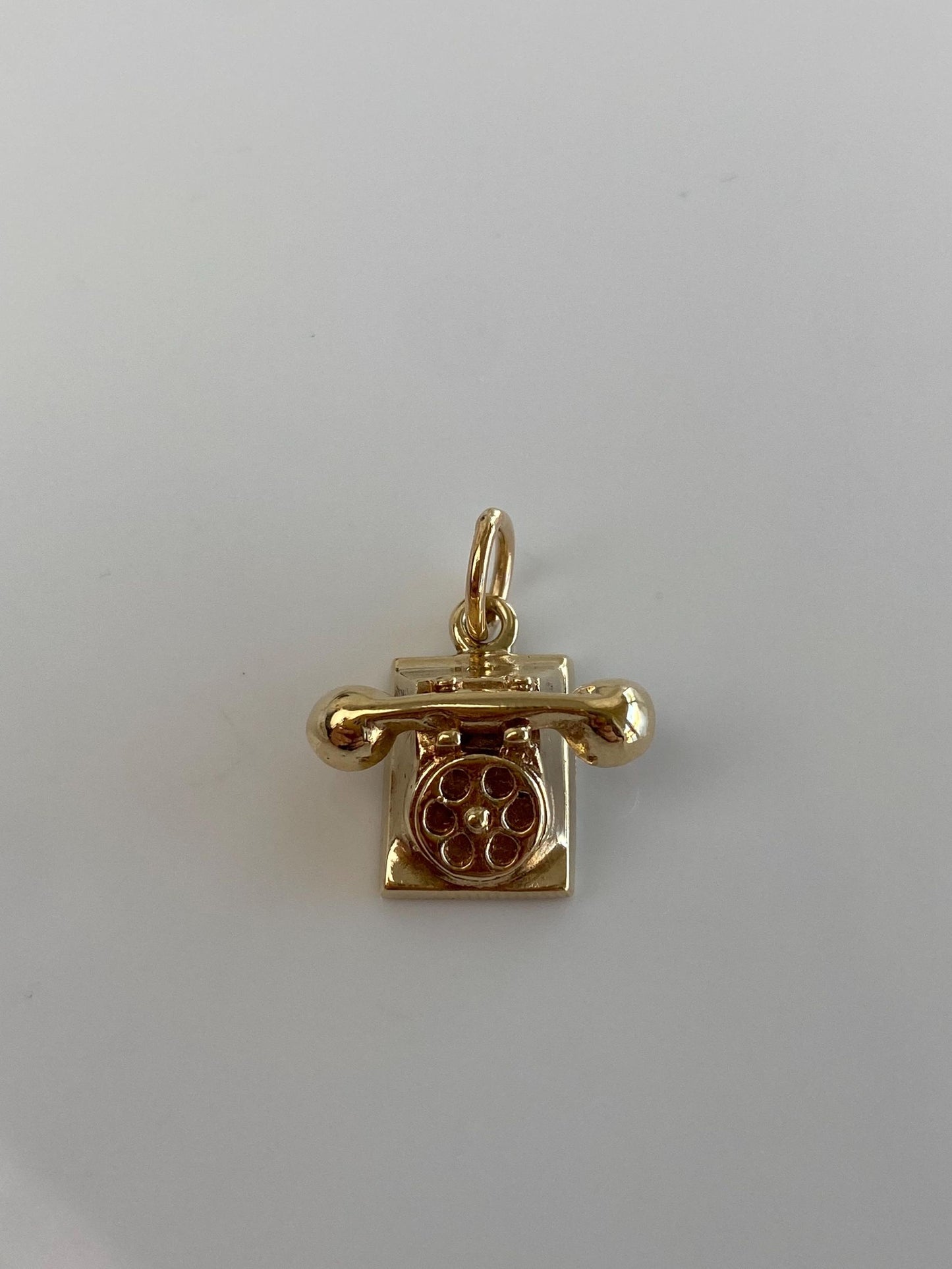 Vintage Solid 10k Yellow Gold Telephone Charm